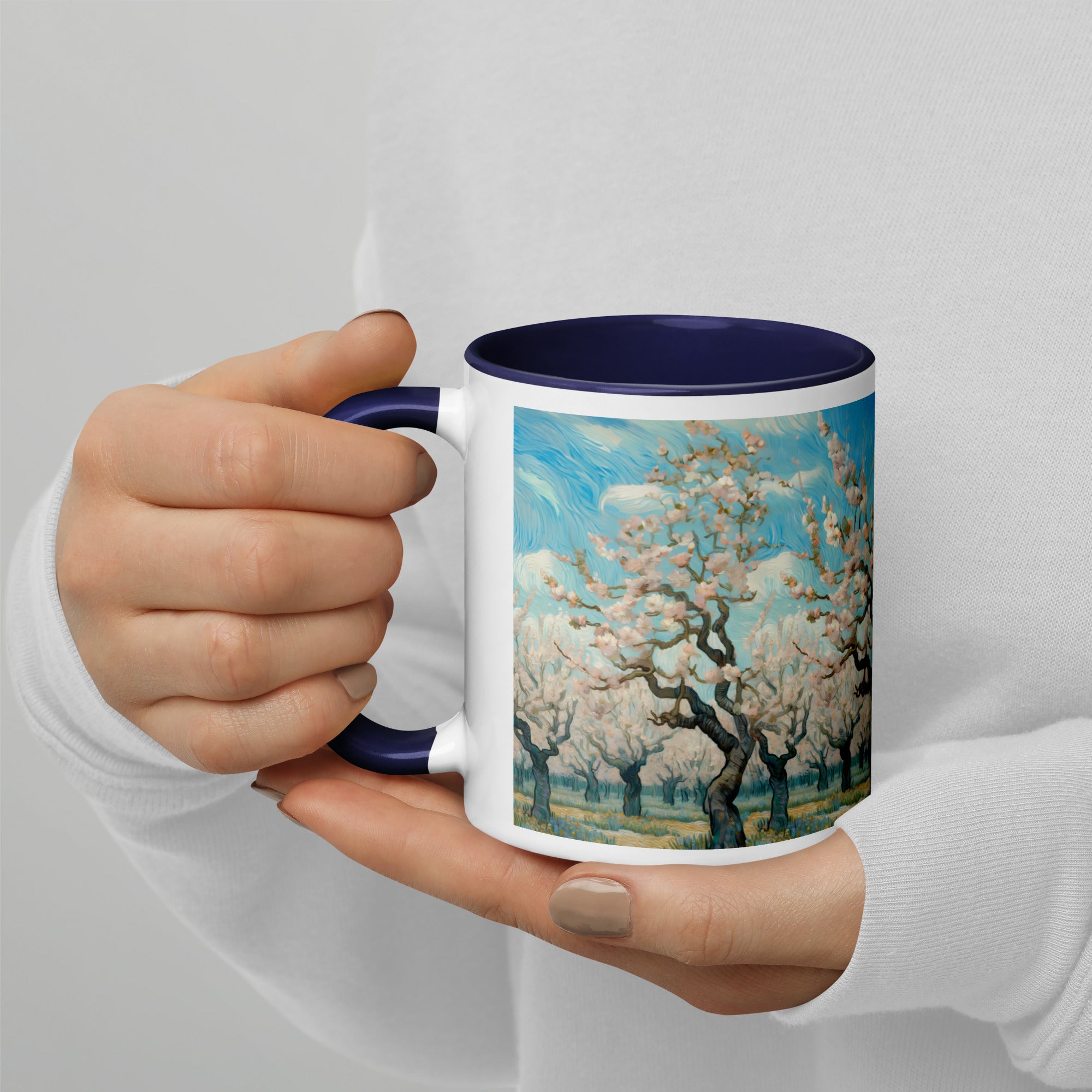 Keramiktasse „Blühender Obstgarten“ von Vincent van Gogh, berühmtes Gemälde | Hochwertige Kunsttasse