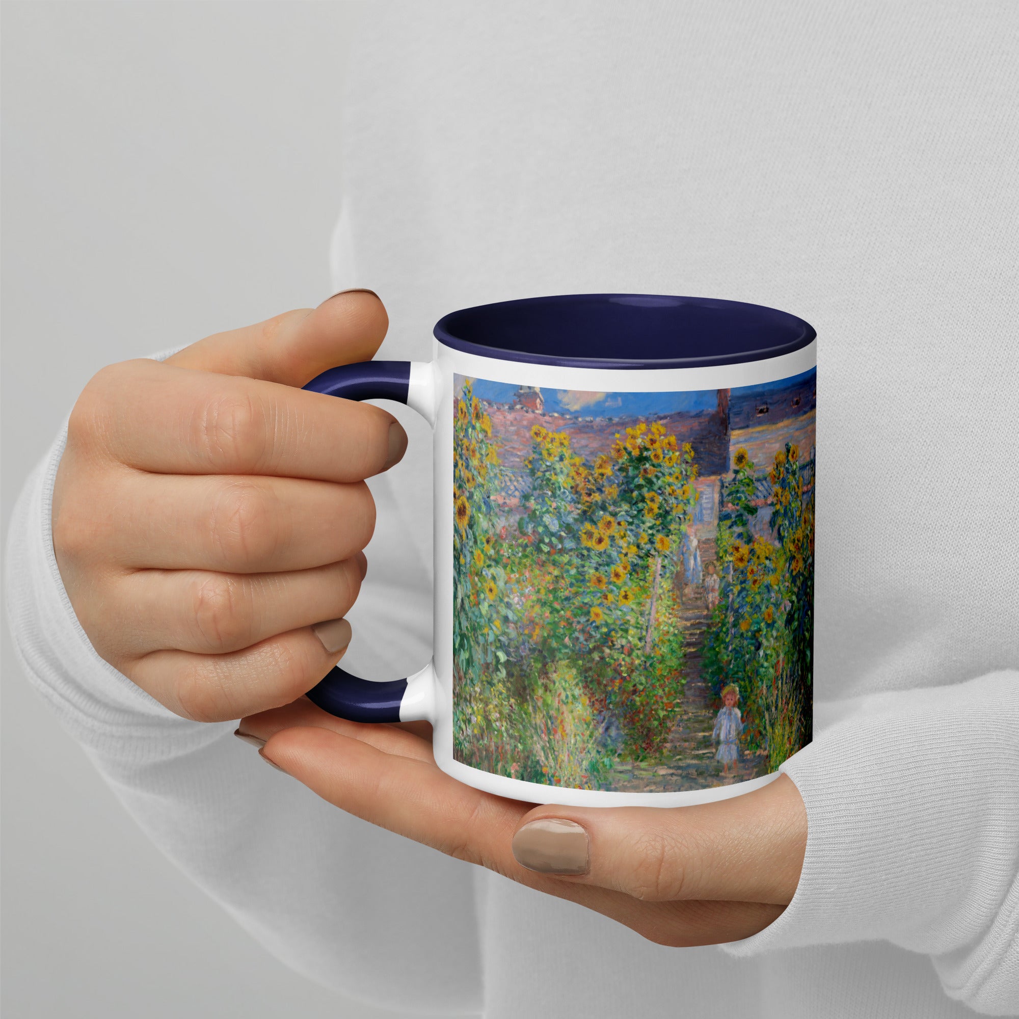 Keramiktasse „Der Garten des Künstlers in Vétheuil“ von Claude Monet, berühmtes Gemälde | Hochwertige Kunsttasse 