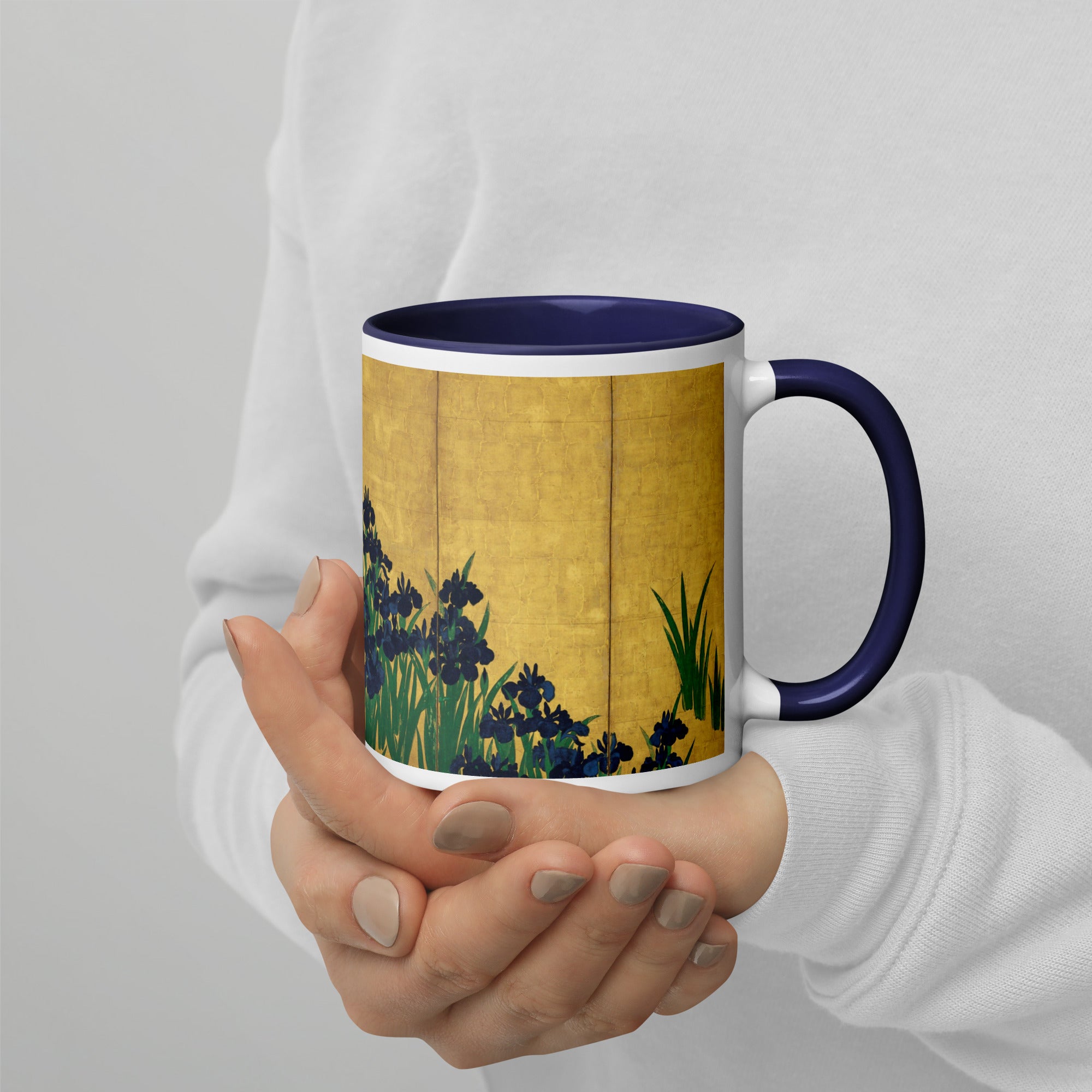 Keramiktasse mit berühmtem Gemälde „Iris“ von Ogata Kōrin | Hochwertige Kunsttasse