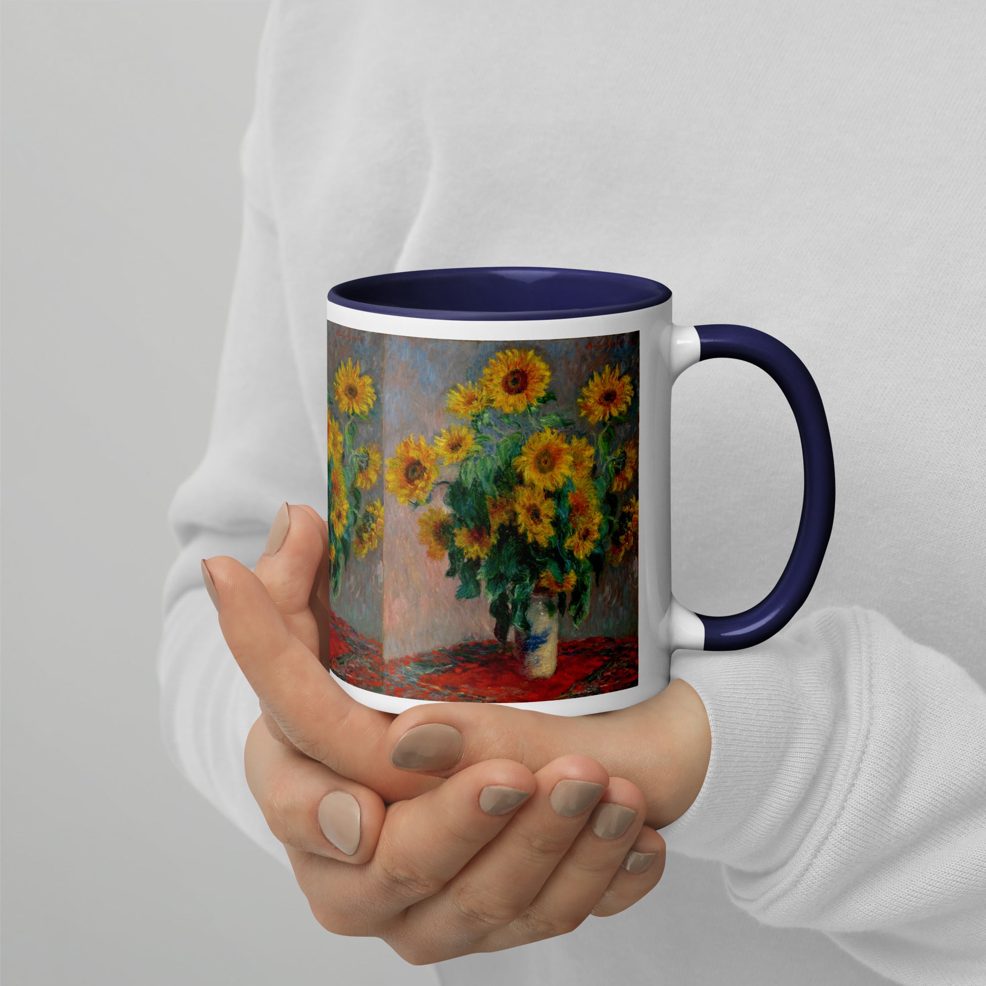 Keramiktasse „Sonnenblumenstrauß“ von Claude Monet, berühmtes Gemälde | Hochwertige Kunsttasse