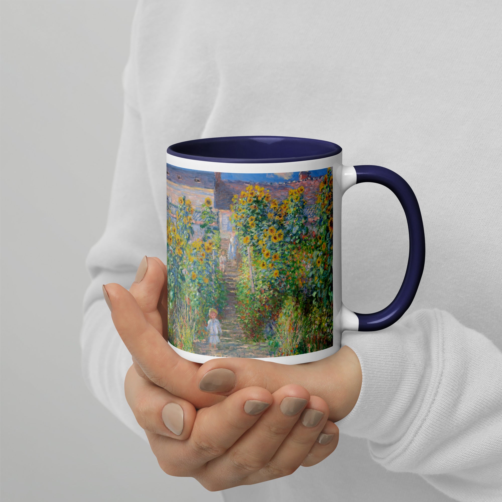 Keramiktasse „Der Garten des Künstlers in Vétheuil“ von Claude Monet, berühmtes Gemälde | Hochwertige Kunsttasse 