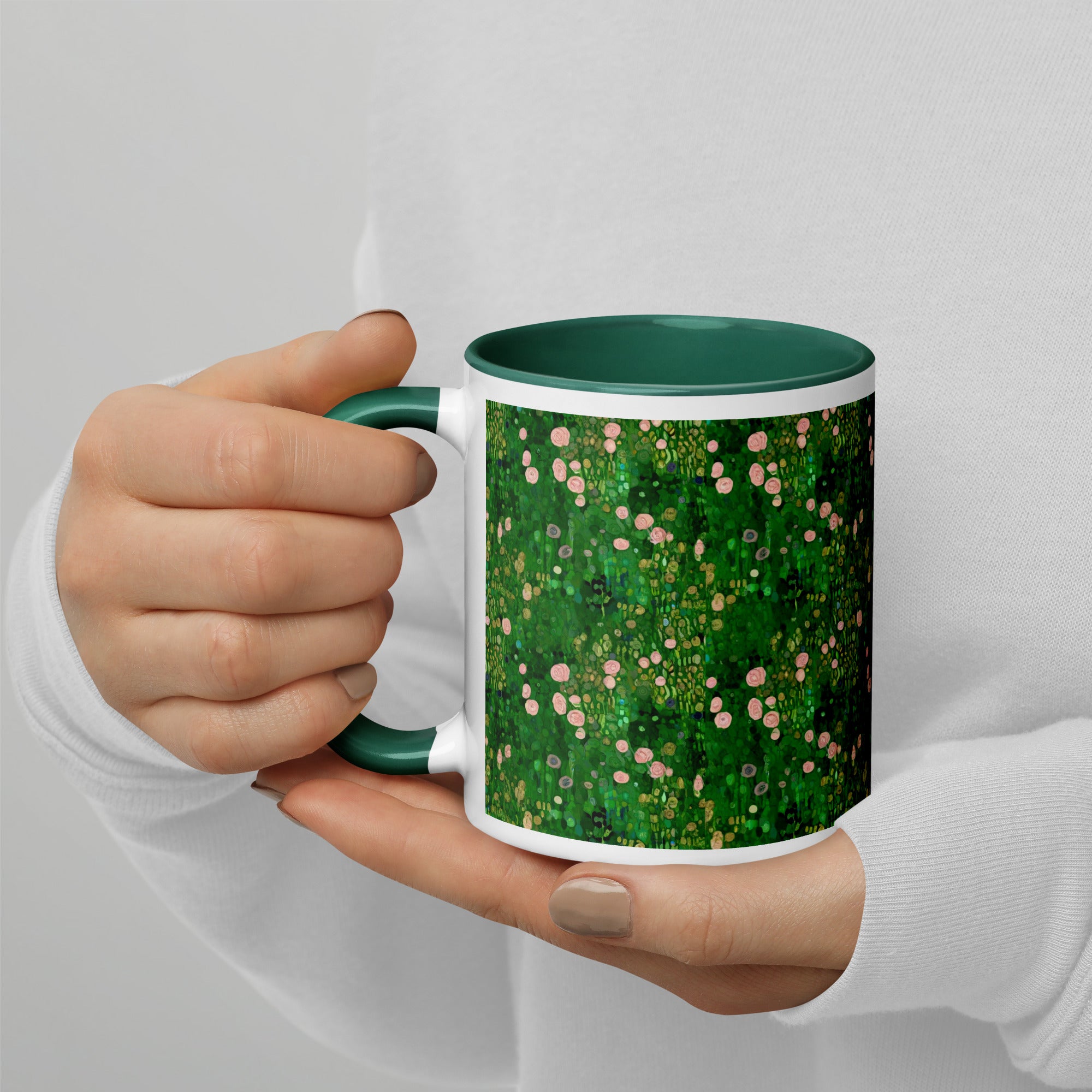 Gustav Klimt 'Rosebushes under the Trees' Famous Painting Ceramic Mug | Premium Art Mug