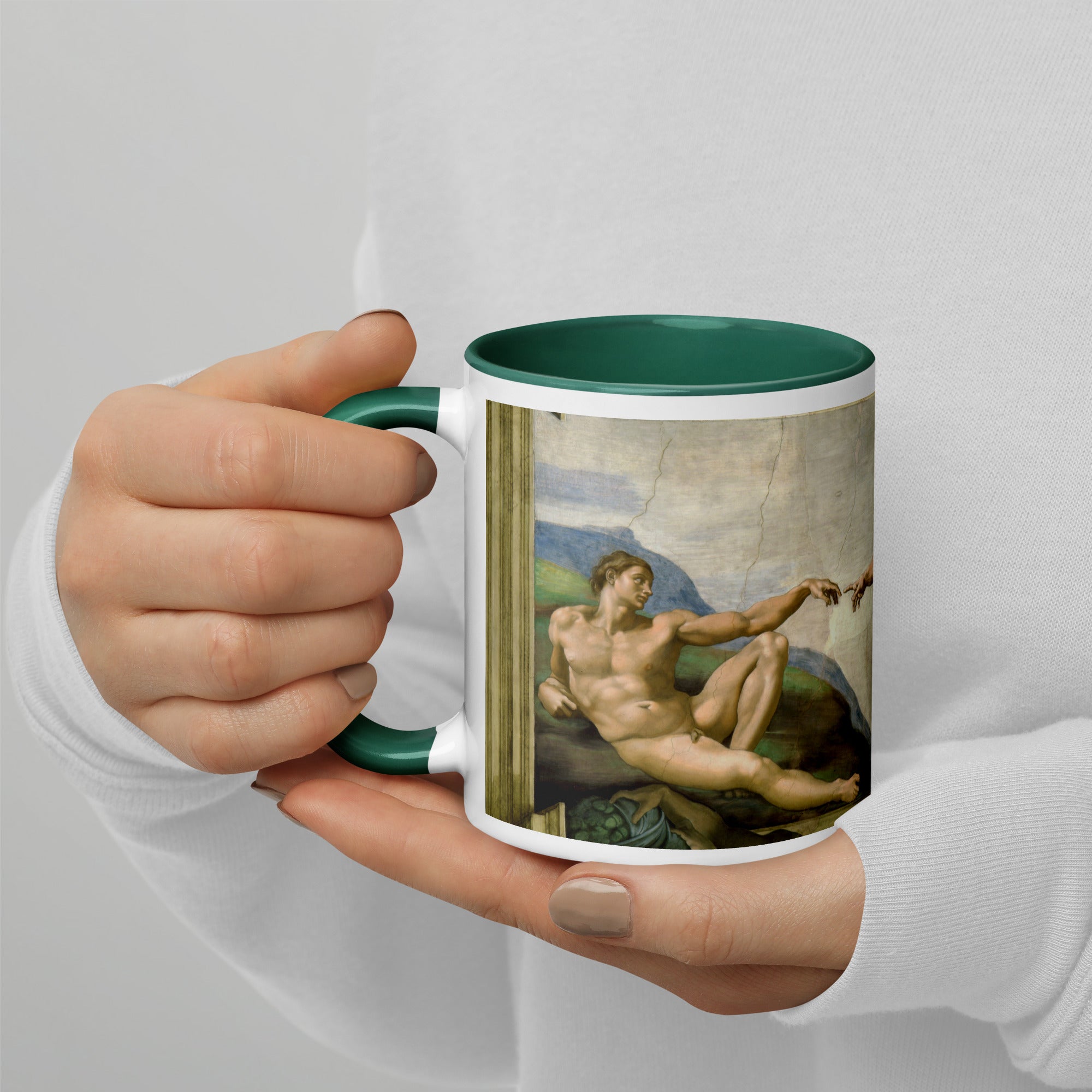 Keramiktasse „Die Erschaffung Adams“ von Michelangelo, berühmtes Gemälde | Hochwertige Kunsttasse