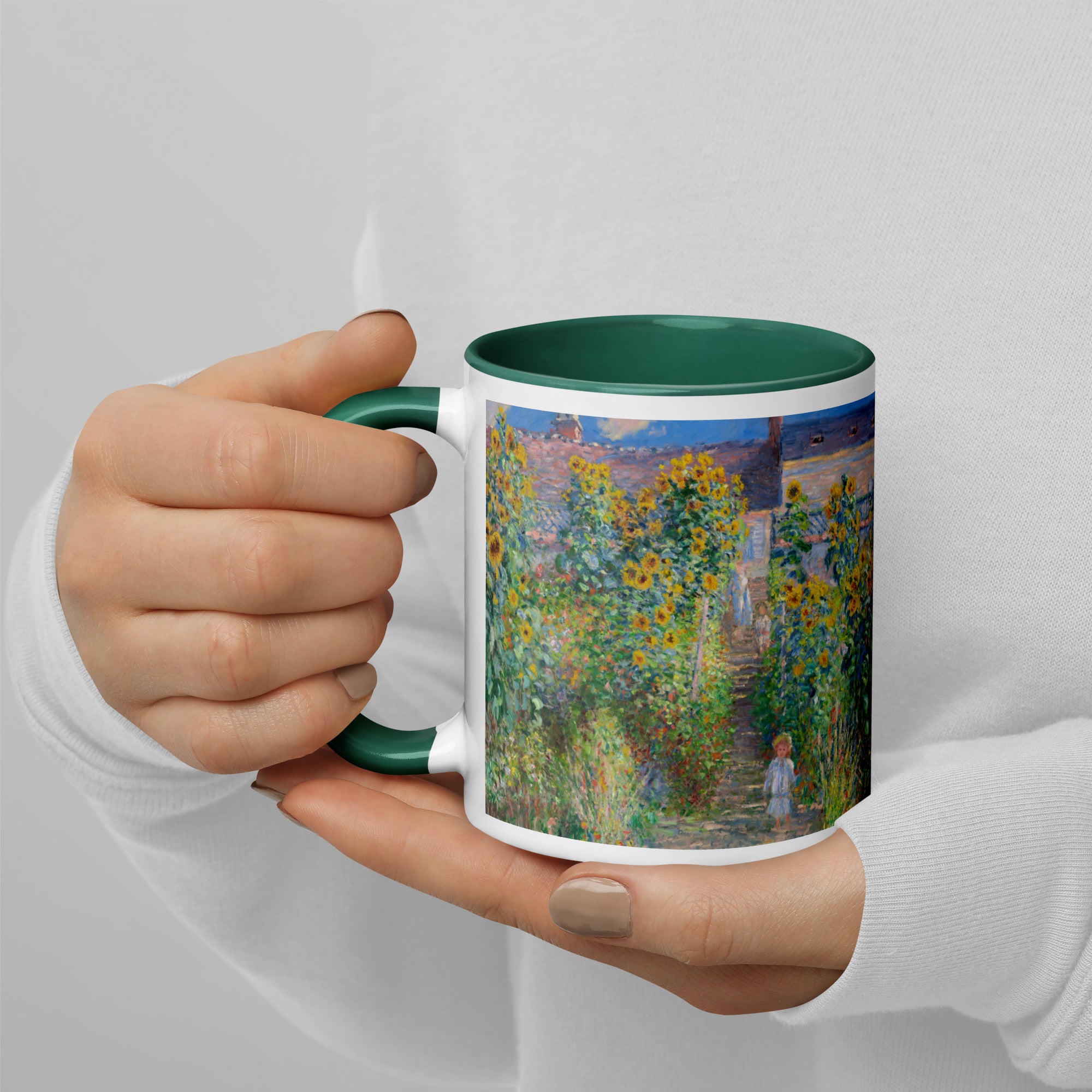 Keramiktasse „Der Garten des Künstlers in Vétheuil“ von Claude Monet, berühmtes Gemälde | Hochwertige Kunsttasse 