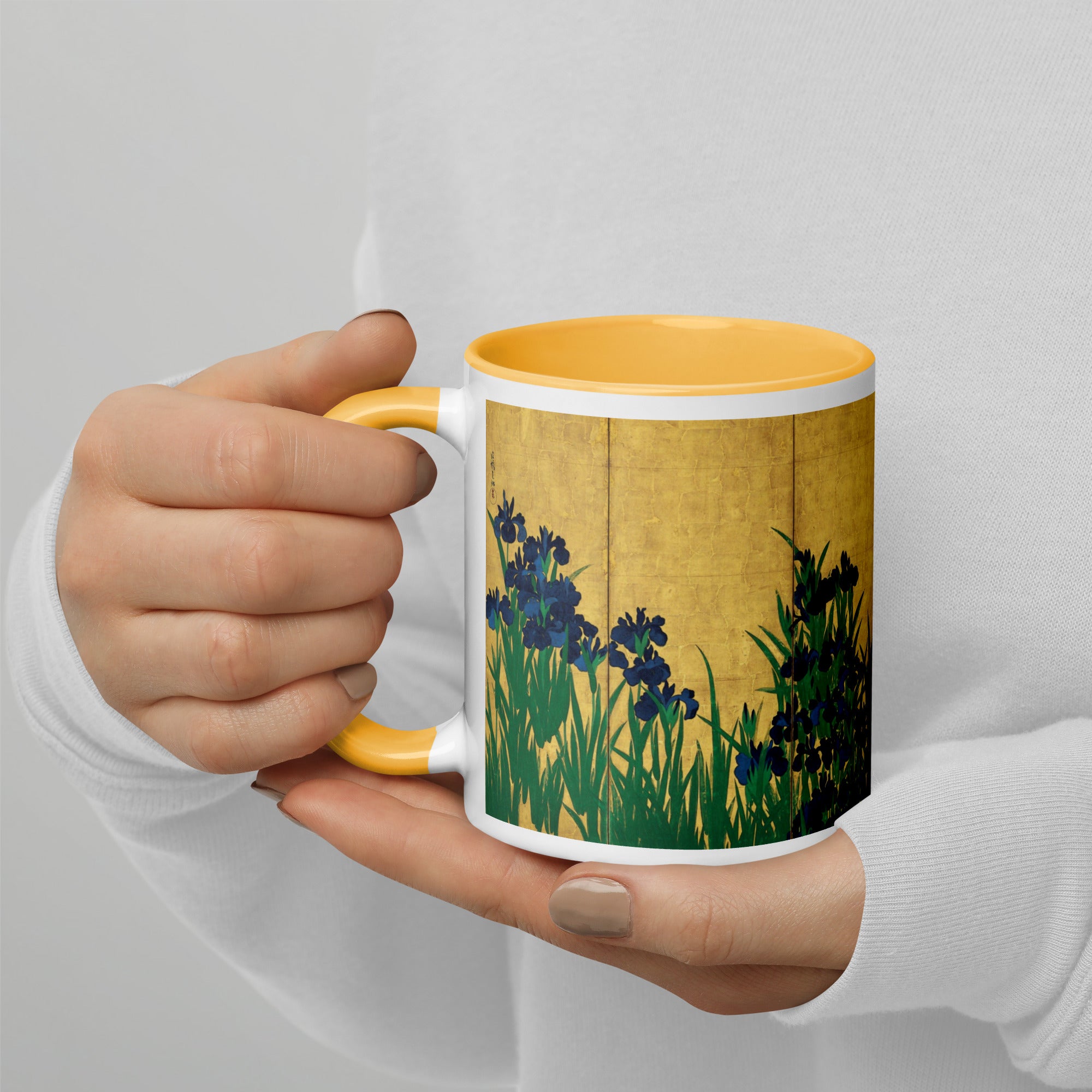 Ogata Kōrin ‘Irises’ Famous Painting Ceramic Mug | Premium Art Mug