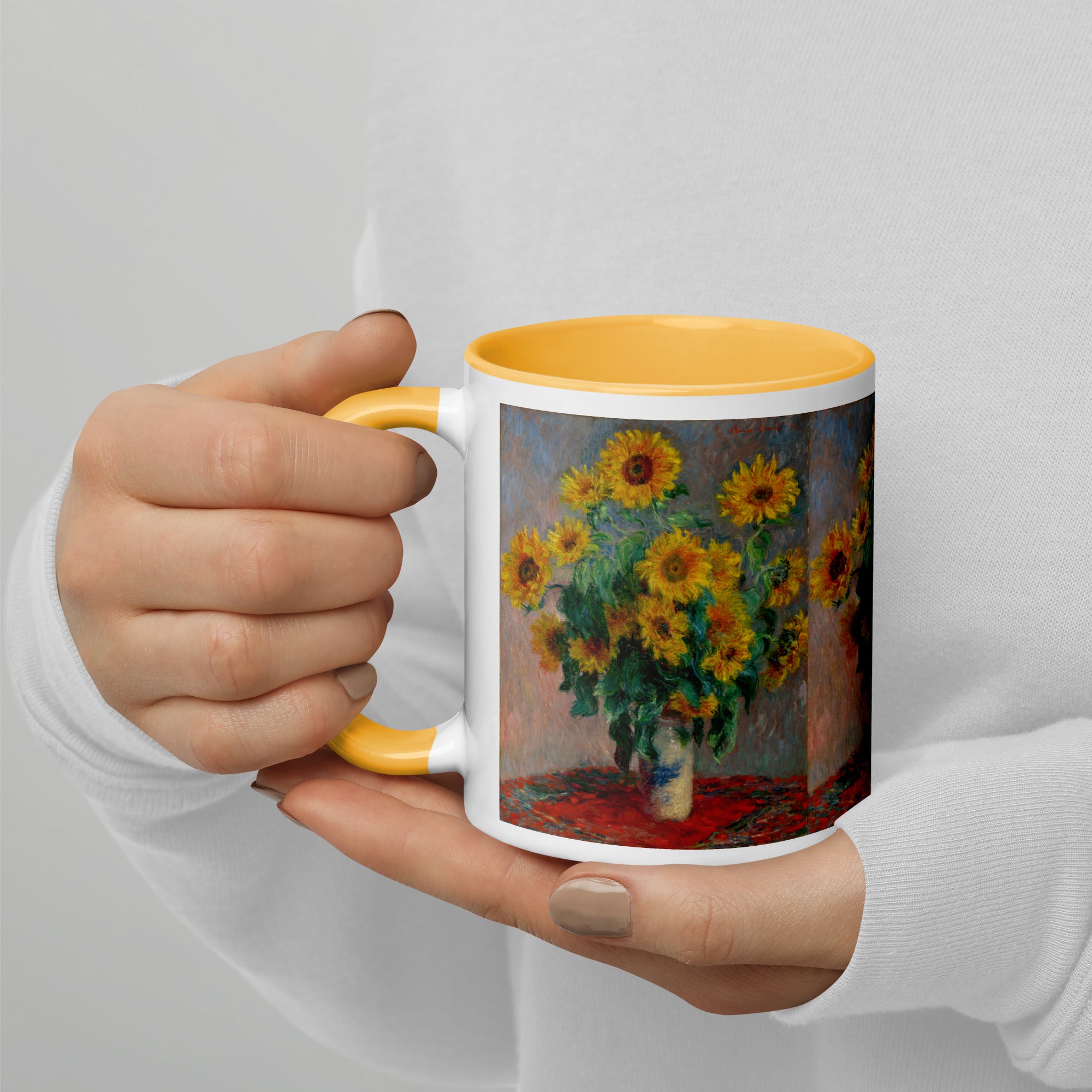 Keramiktasse „Sonnenblumenstrauß“ von Claude Monet, berühmtes Gemälde | Hochwertige Kunsttasse