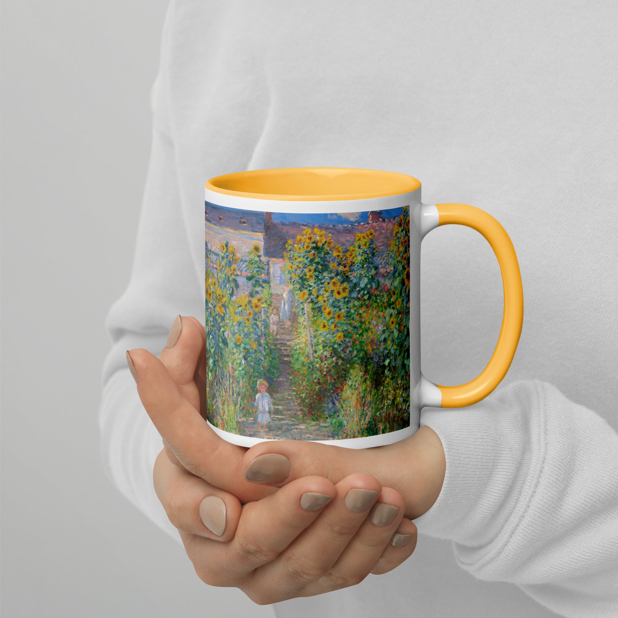 Keramiktasse „Der Garten des Künstlers in Vétheuil“ von Claude Monet, berühmtes Gemälde | Hochwertige Kunsttasse 