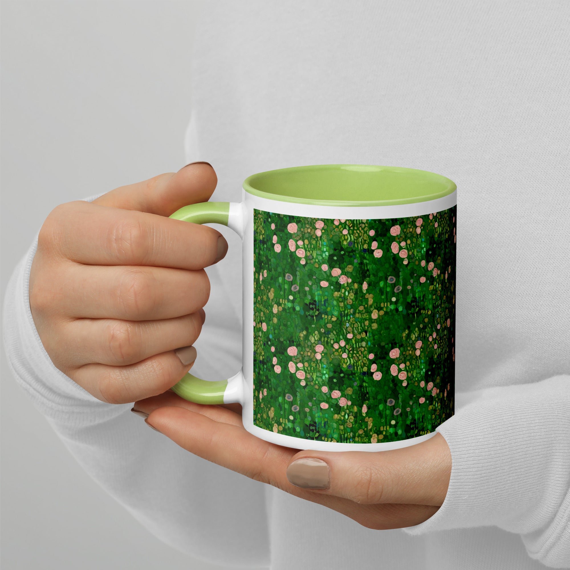 Gustav Klimt 'Rosebushes under the Trees' Famous Painting Ceramic Mug | Premium Art Mug