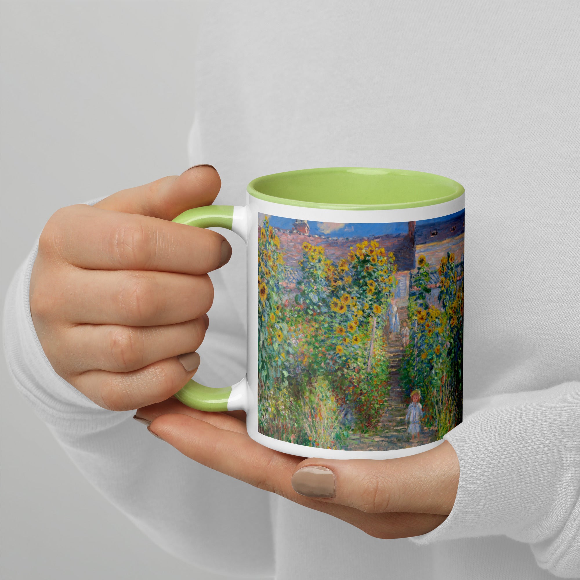 Keramiktasse „Der Garten des Künstlers in Vétheuil“ von Claude Monet, berühmtes Gemälde | Hochwertige Kunsttasse 