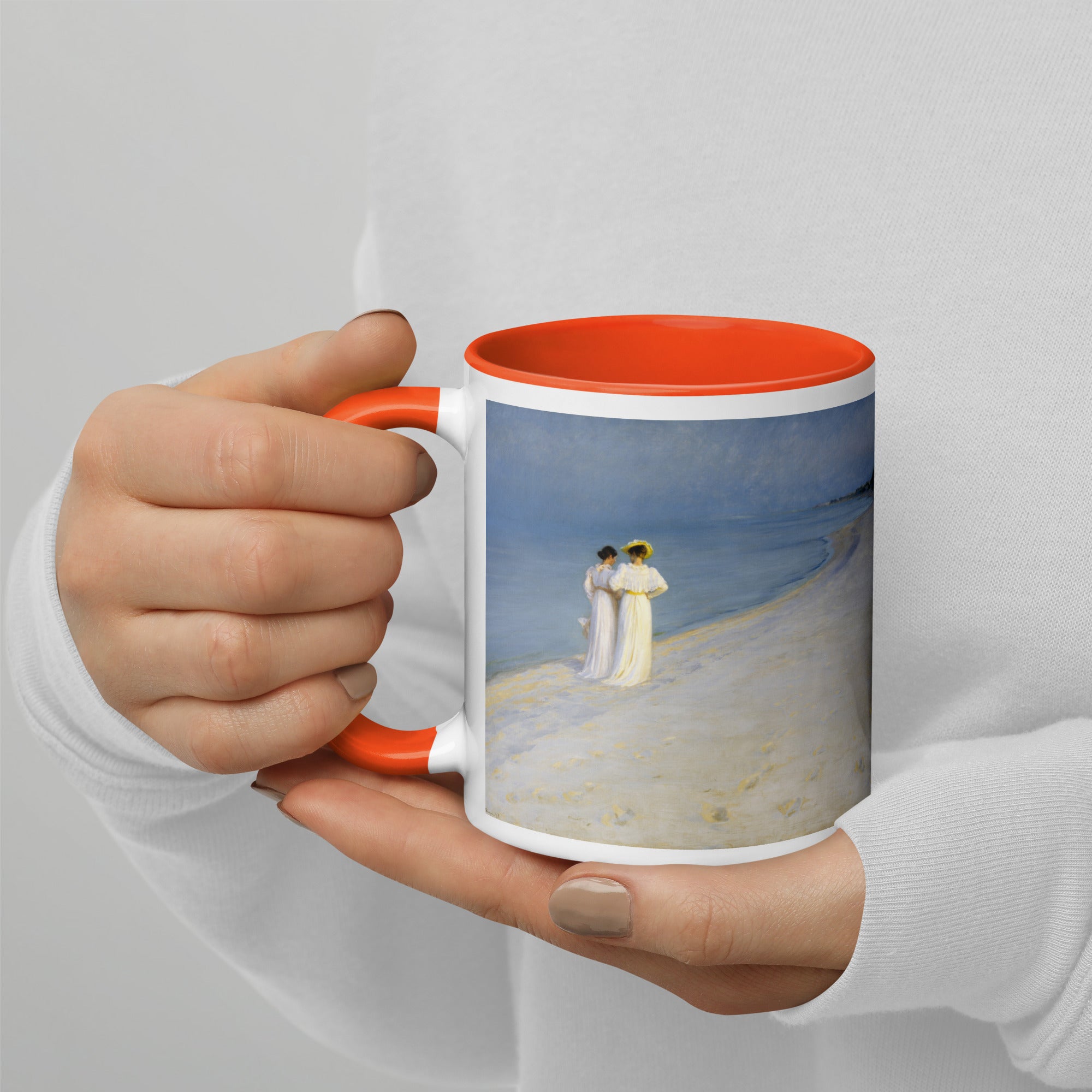 Keramiktasse „Sommerabend am Südstrand von Skagen“ von PS Krøyer, berühmtes Gemälde | Hochwertige Kunsttasse 