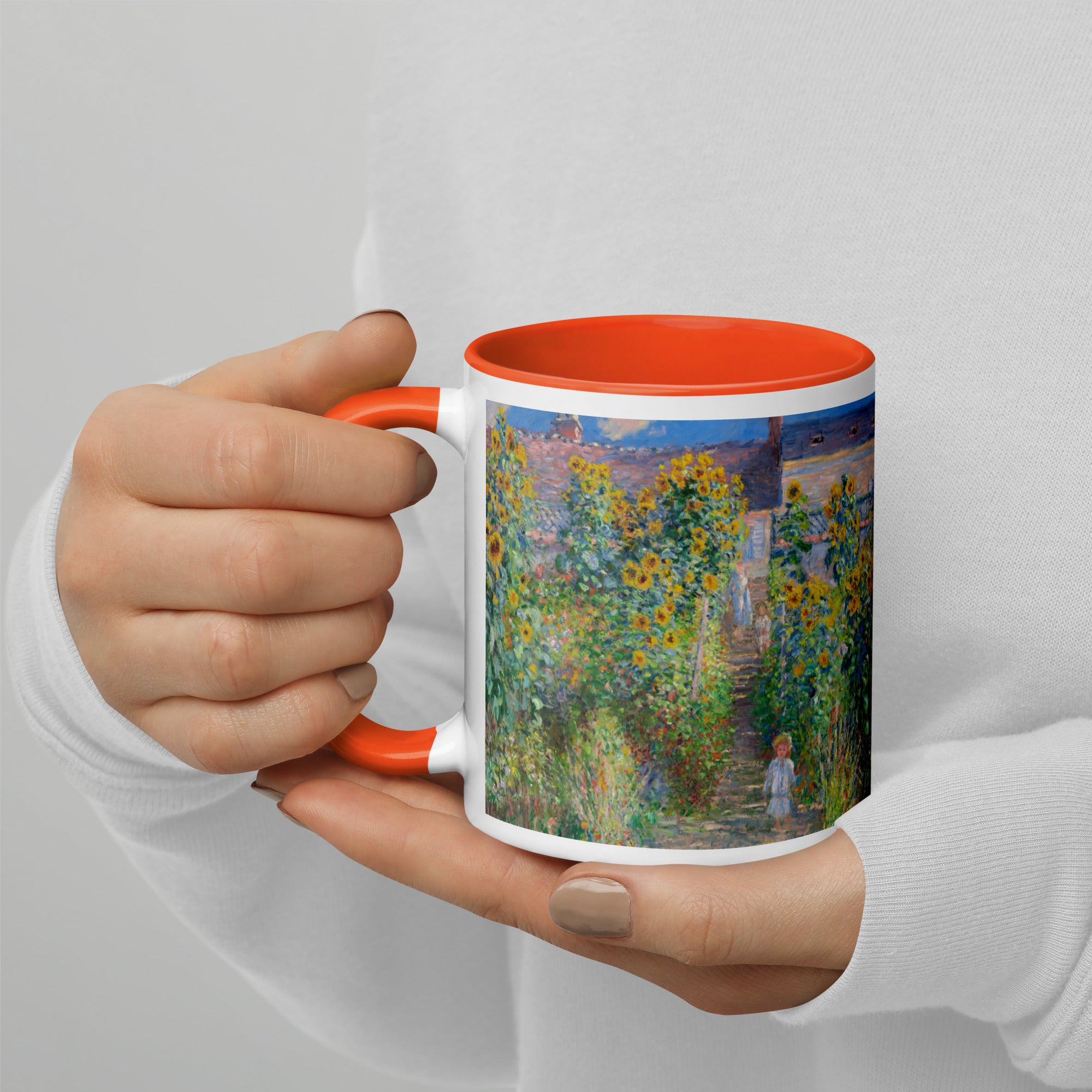 Keramiktasse „Der Garten des Künstlers in Vétheuil“ von Claude Monet, berühmtes Gemälde | Hochwertige Kunsttasse 