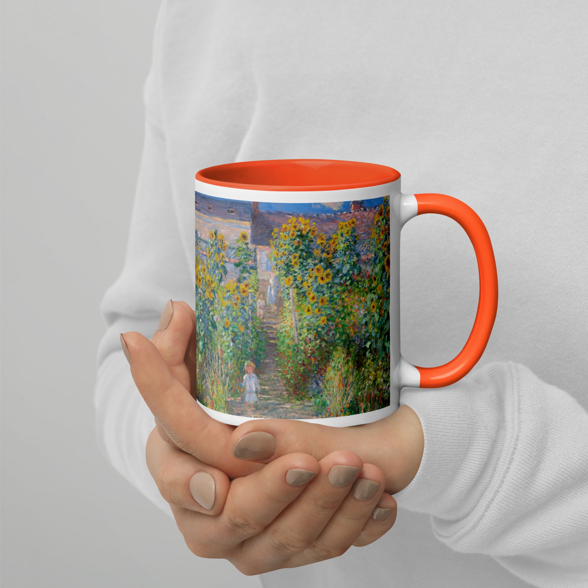 Keramiktasse „Der Garten des Künstlers in Vétheuil“ von Claude Monet, berühmtes Gemälde | Hochwertige Kunsttasse 