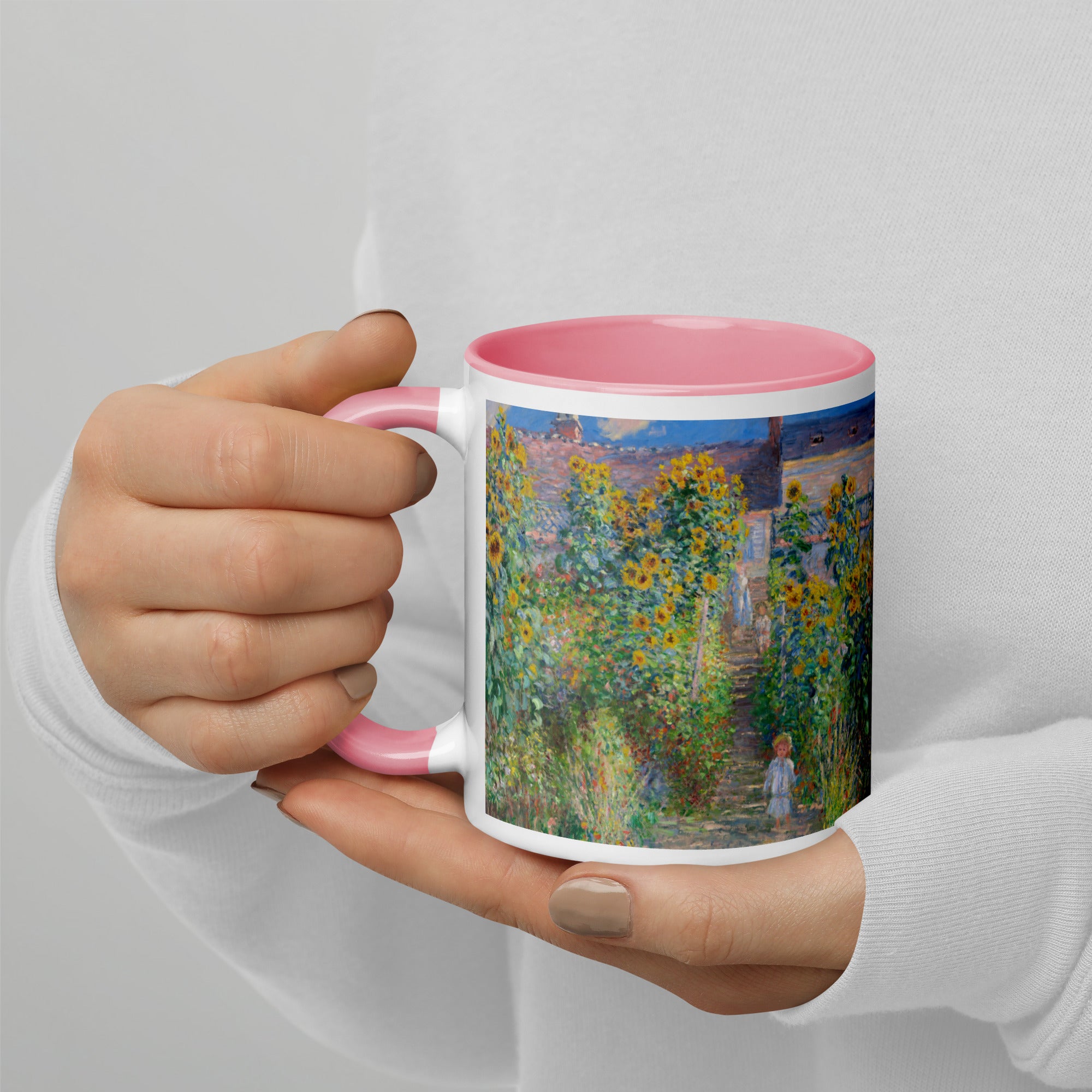 Keramiktasse „Der Garten des Künstlers in Vétheuil“ von Claude Monet, berühmtes Gemälde | Hochwertige Kunsttasse 