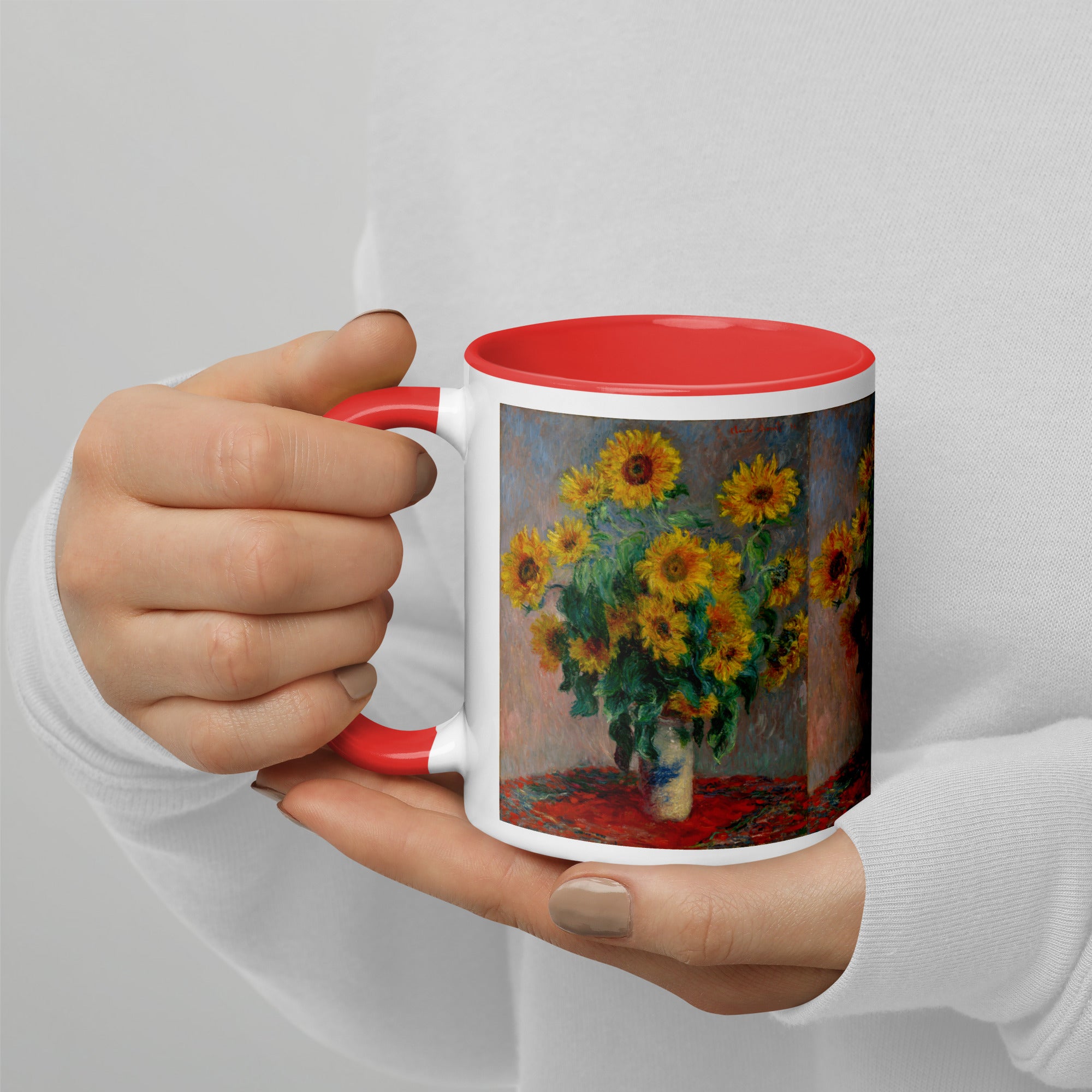 Keramiktasse „Sonnenblumenstrauß“ von Claude Monet, berühmtes Gemälde | Hochwertige Kunsttasse