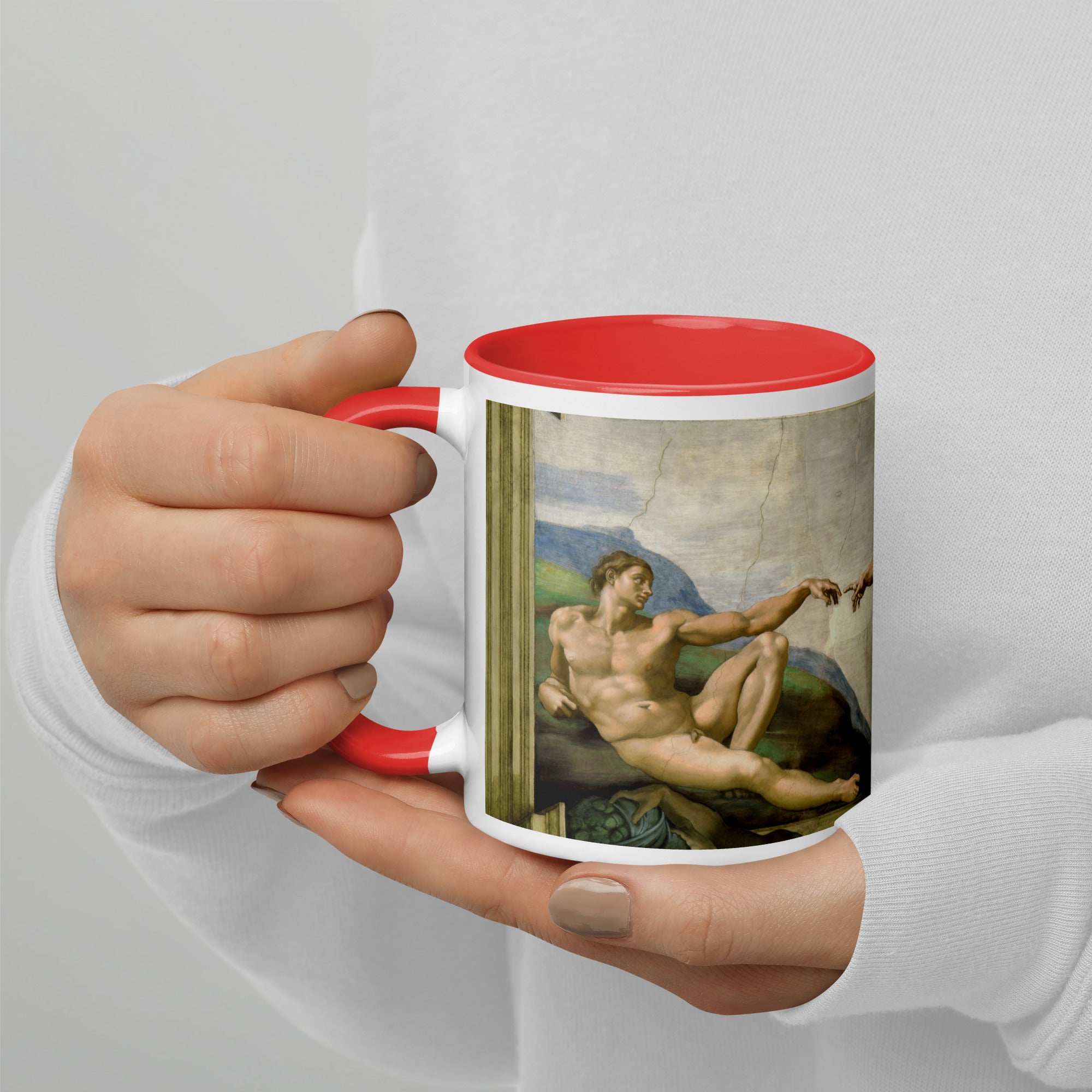 Keramiktasse „Die Erschaffung Adams“ von Michelangelo, berühmtes Gemälde | Hochwertige Kunsttasse