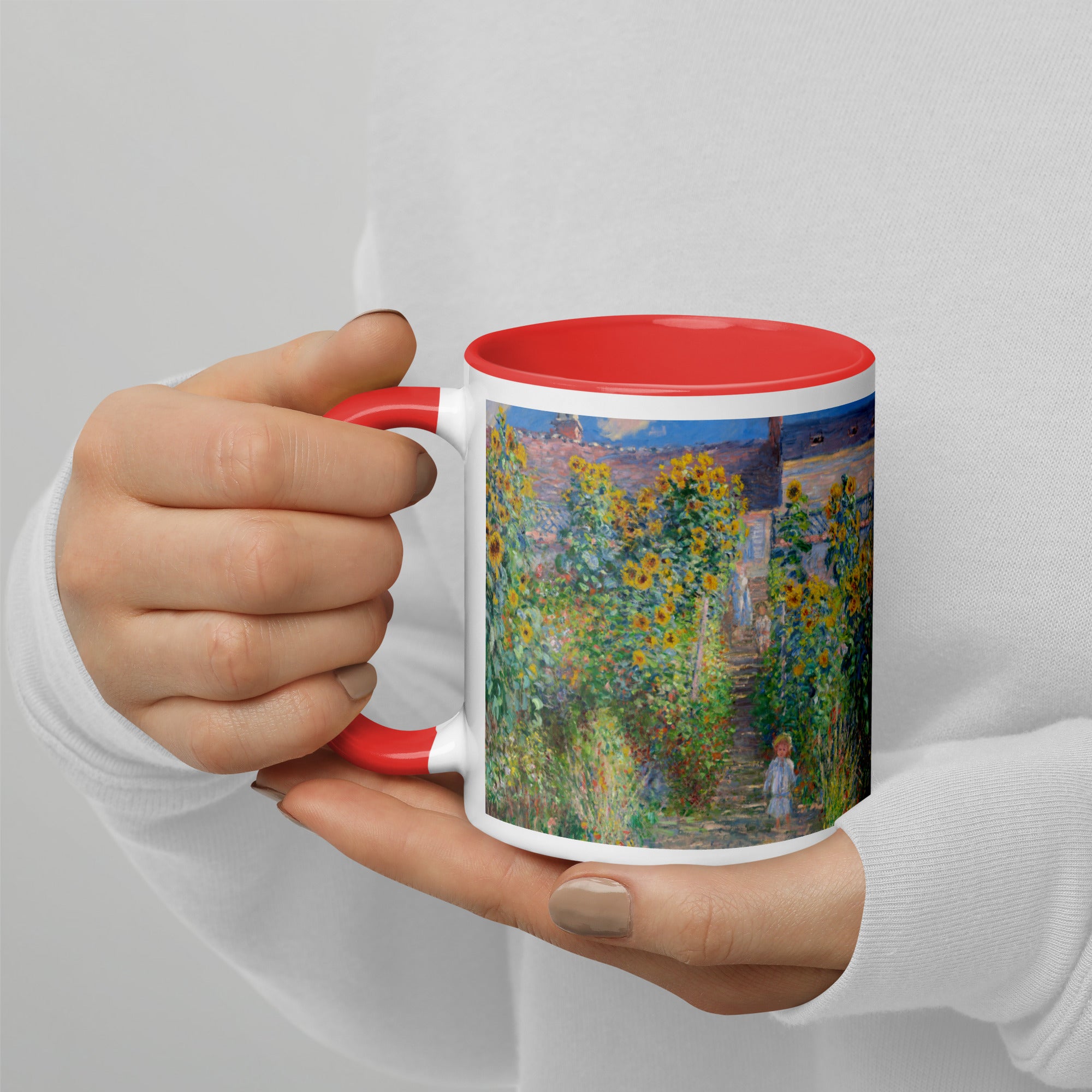 Keramiktasse „Der Garten des Künstlers in Vétheuil“ von Claude Monet, berühmtes Gemälde | Hochwertige Kunsttasse 