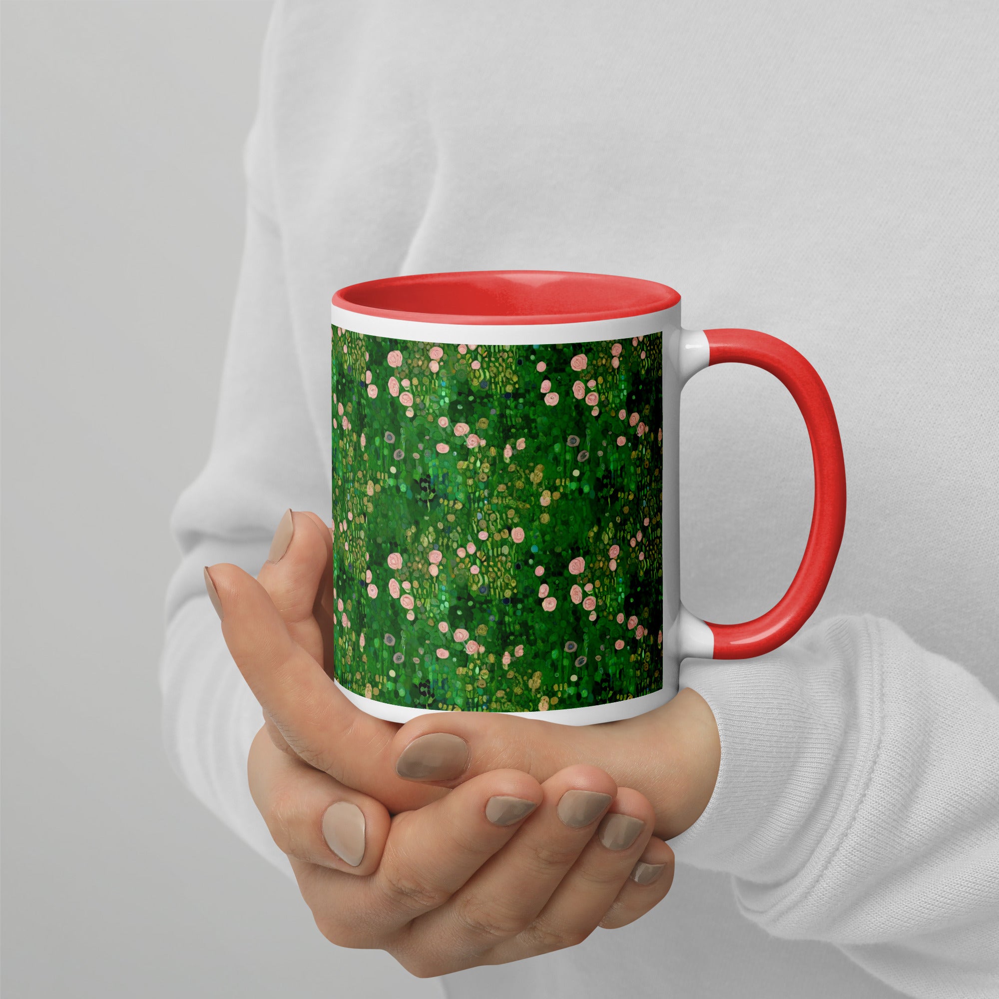 Gustav Klimt 'Rosebushes under the Trees' Famous Painting Ceramic Mug | Premium Art Mug