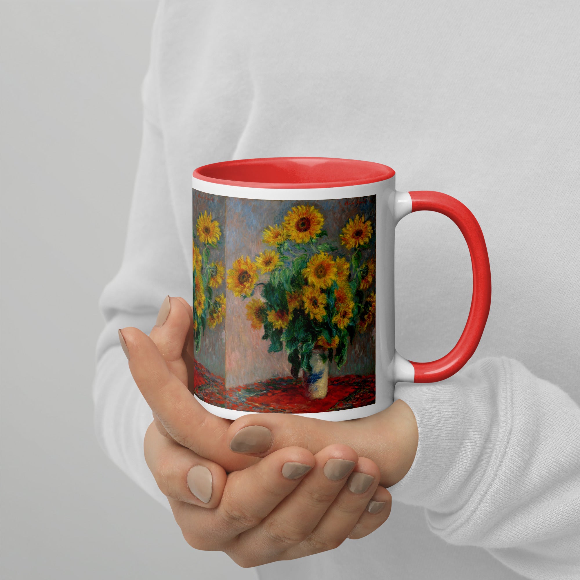 Keramiktasse „Sonnenblumenstrauß“ von Claude Monet, berühmtes Gemälde | Hochwertige Kunsttasse