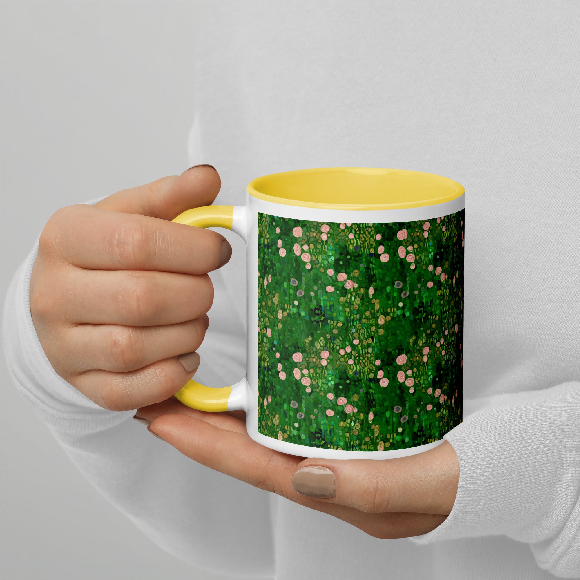 Gustav Klimt 'Rosebushes under the Trees' Famous Painting Ceramic Mug | Premium Art Mug