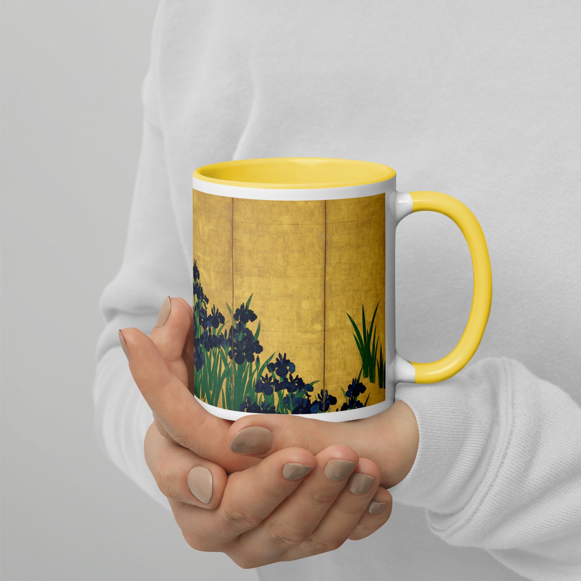 Keramiktasse mit berühmtem Gemälde „Iris“ von Ogata Kōrin | Hochwertige Kunsttasse