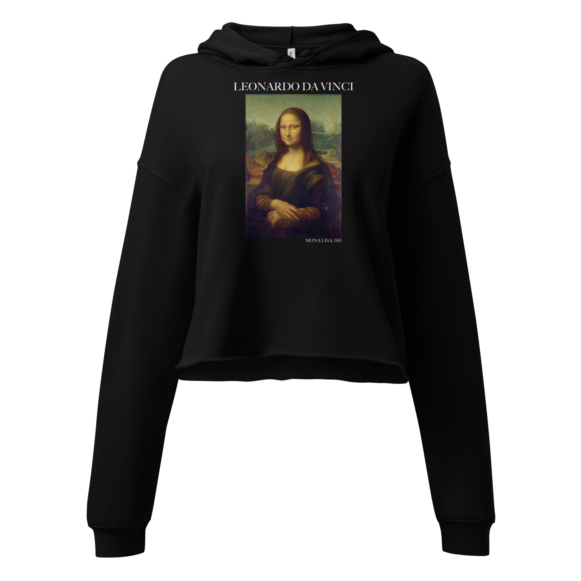 Kurzer Hoodie „Mona Lisa“ von Leonardo da Vinci, berühmtes Gemälde | Kurzer Hoodie mit Premium-Kunstmotiv