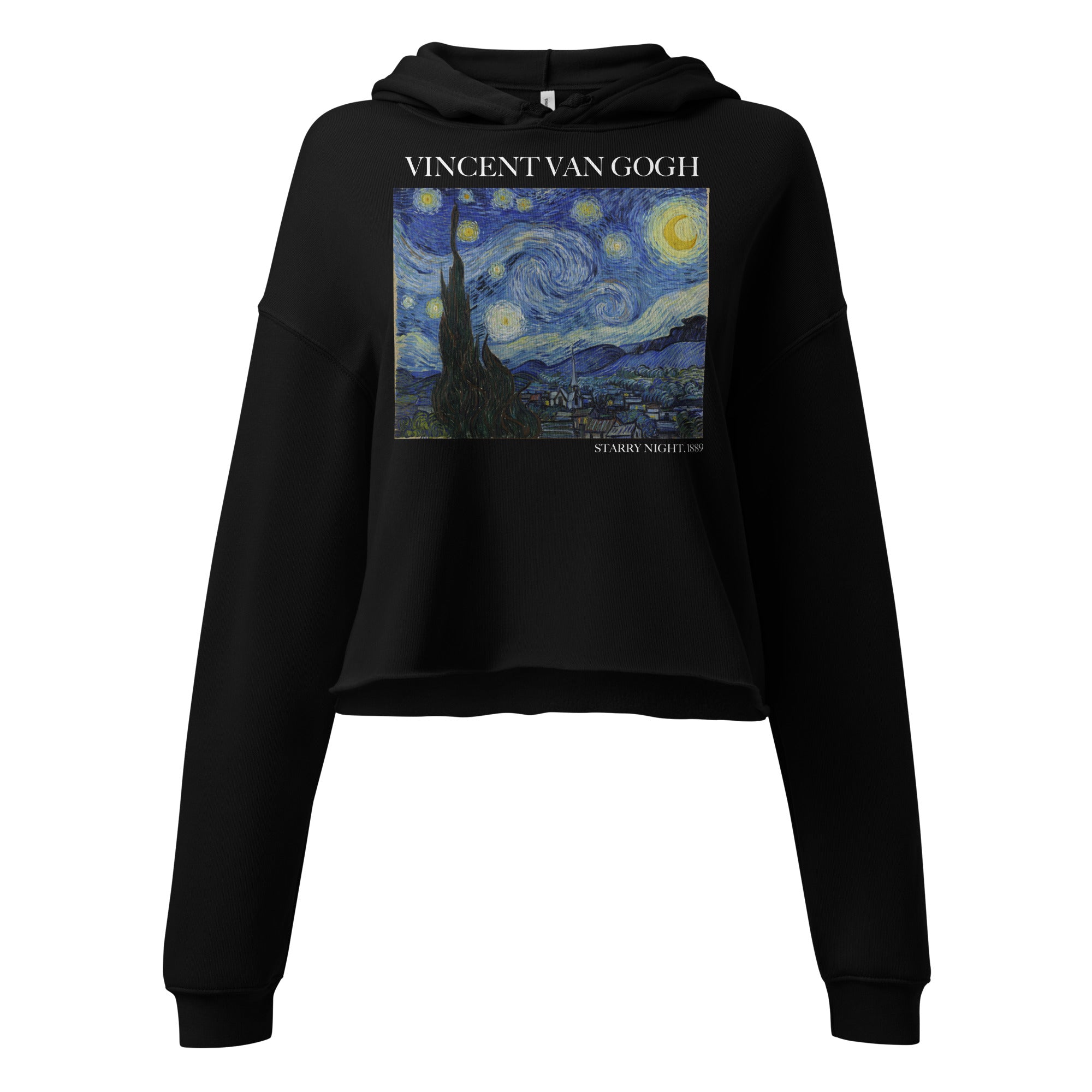 Vincent van Gogh 'Starry Night' Famous Painting Cropped Hoodie | Premium Art Cropped Hoodie