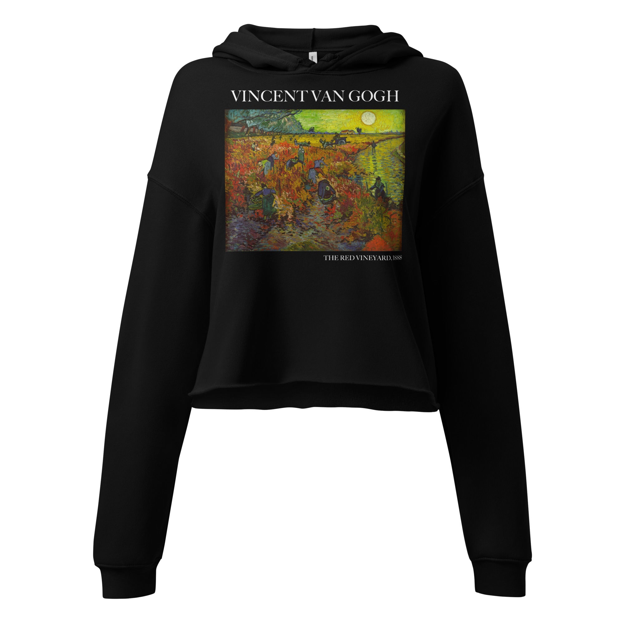 Kurzer Hoodie „Der rote Weinberg“ von Vincent van Gogh, berühmtes Gemälde | Kurzer Hoodie mit Premium-Kunstmotiv