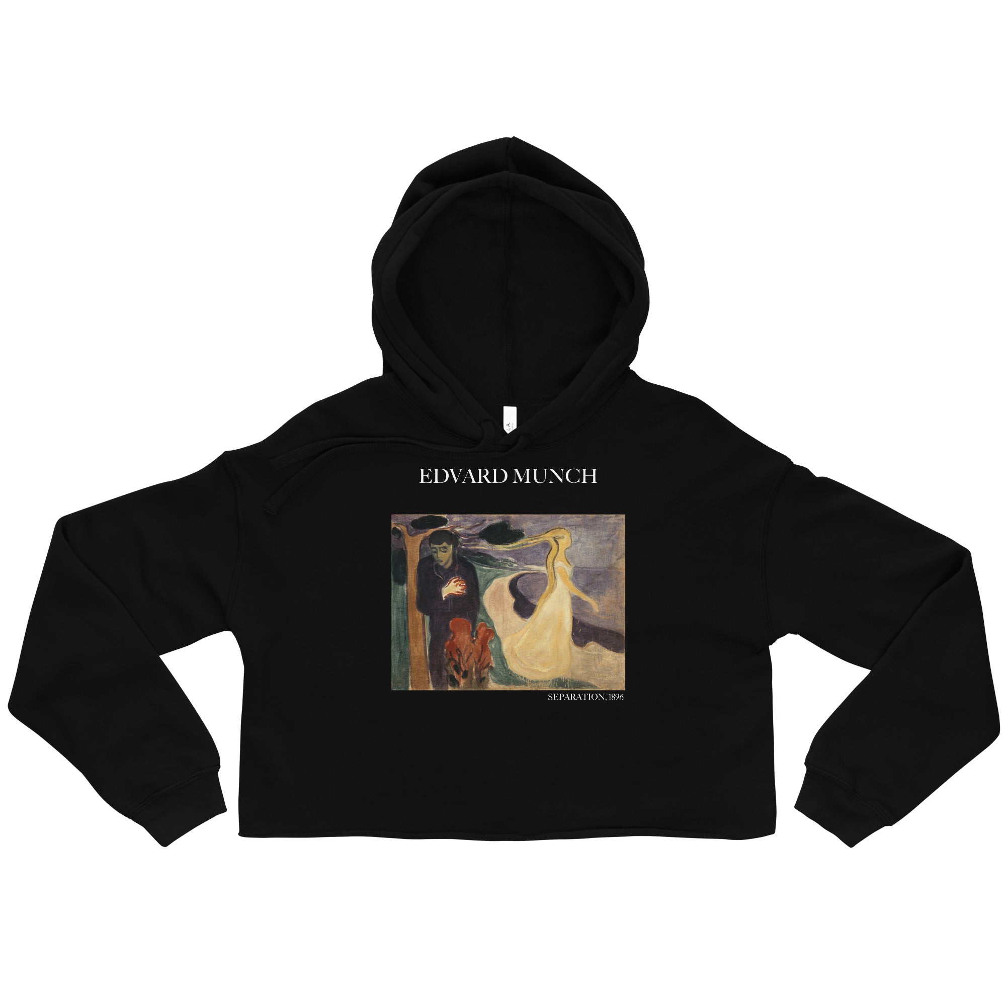 Edvard Munch 'Separation' Famous Painting Cropped Hoodie | Premium Art Cropped Hoodie