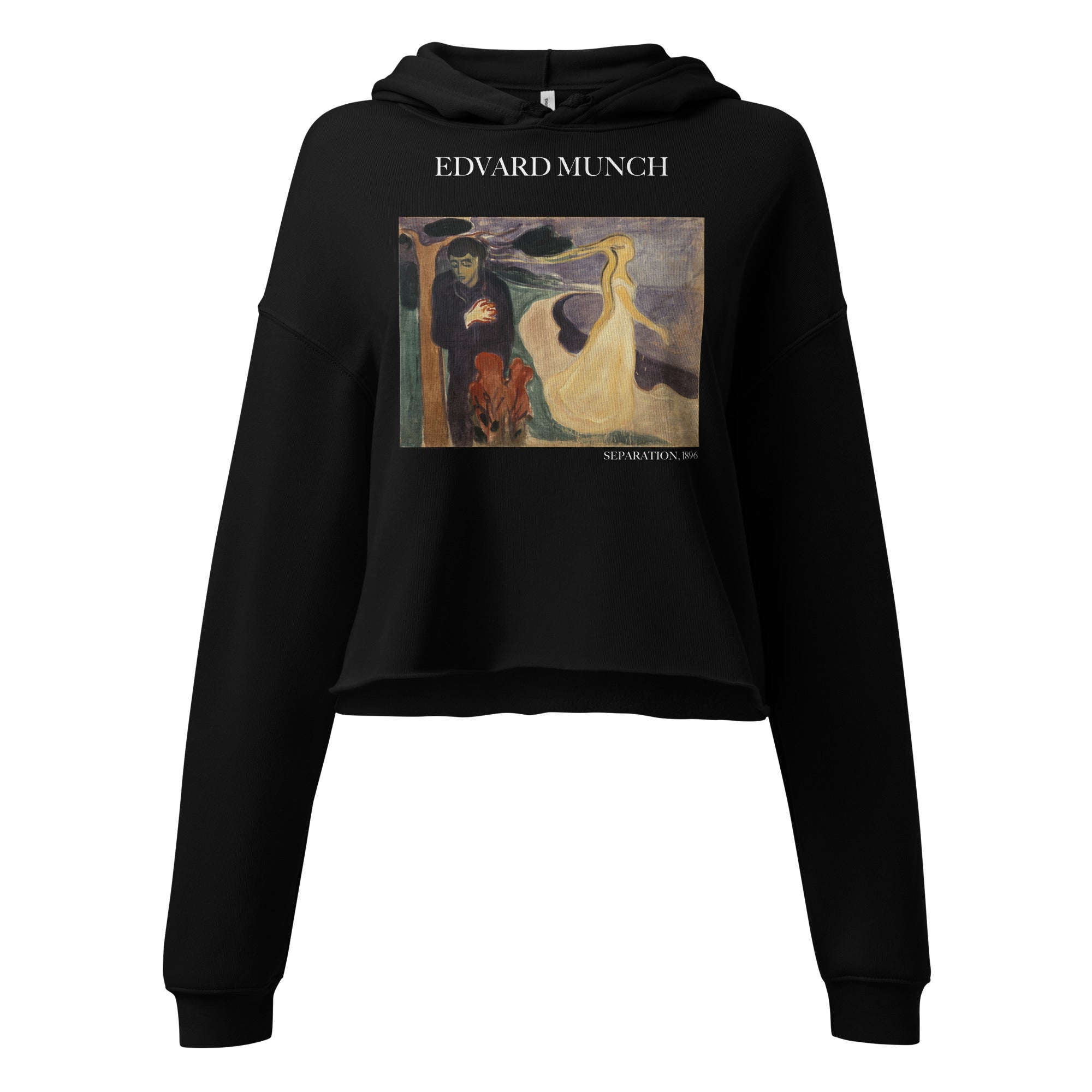 Kurzer Hoodie „Separation“ von Edvard Munch, berühmtes Gemälde | Kurzer Hoodie mit Premium-Kunstmotiv