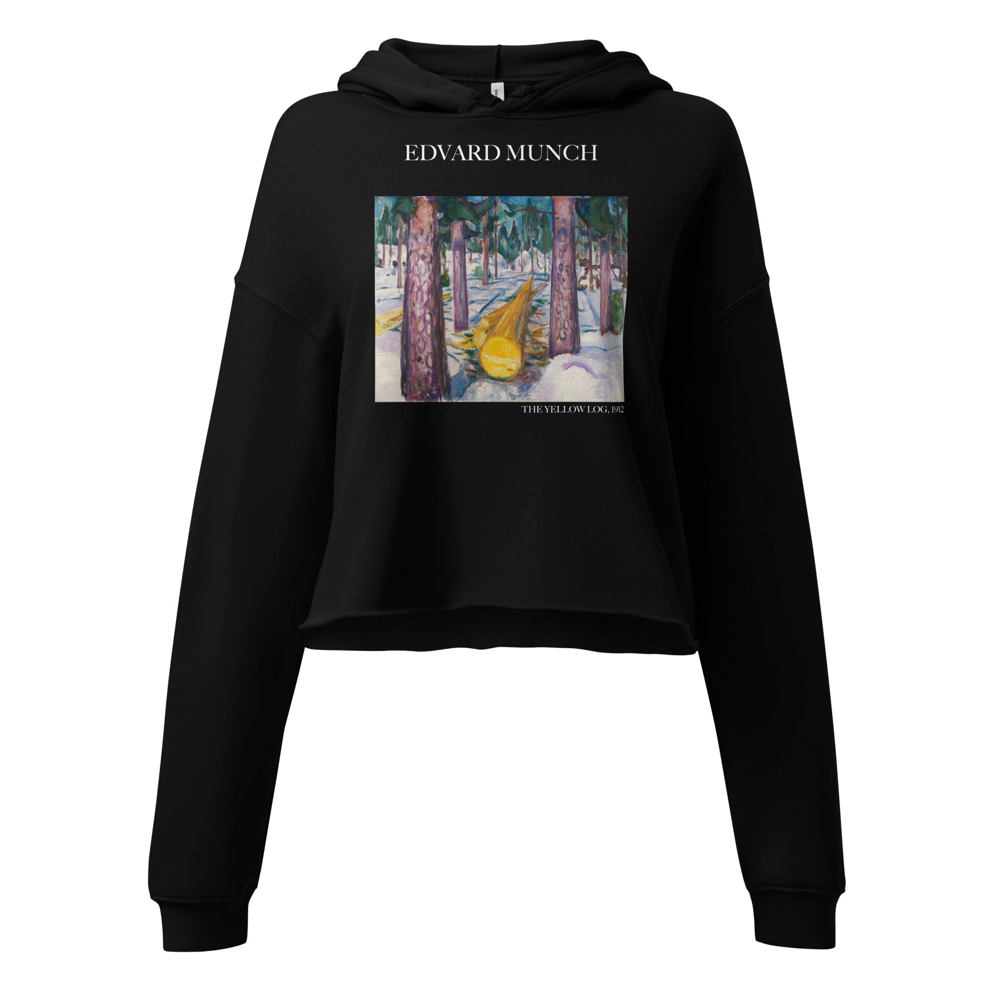 Kurzer Hoodie „Der gelbe Baumstamm“ von Edvard Munch, berühmtes Gemälde | Kurzer Hoodie mit Premium-Kunstmotiv