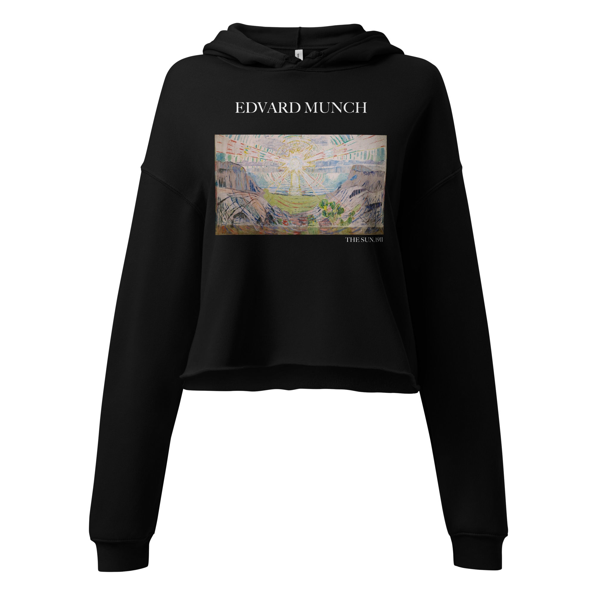 Kurzer Hoodie „Die Sonne“ von Edvard Munch, berühmtes Gemälde | Kurzer Hoodie „Premium Art“