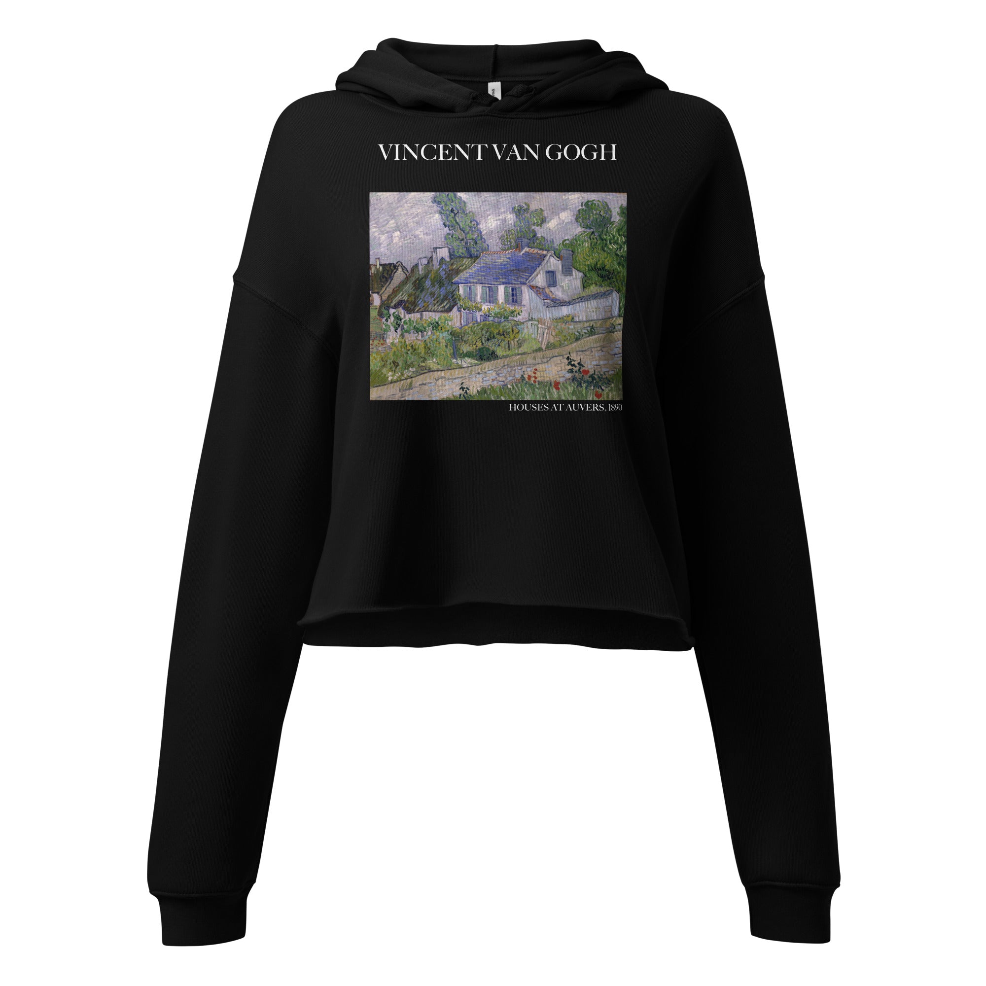 Vincent van Gogh 'Houses at Auvers' Famous Painting Cropped Hoodie | Premium Art Cropped Hoodie