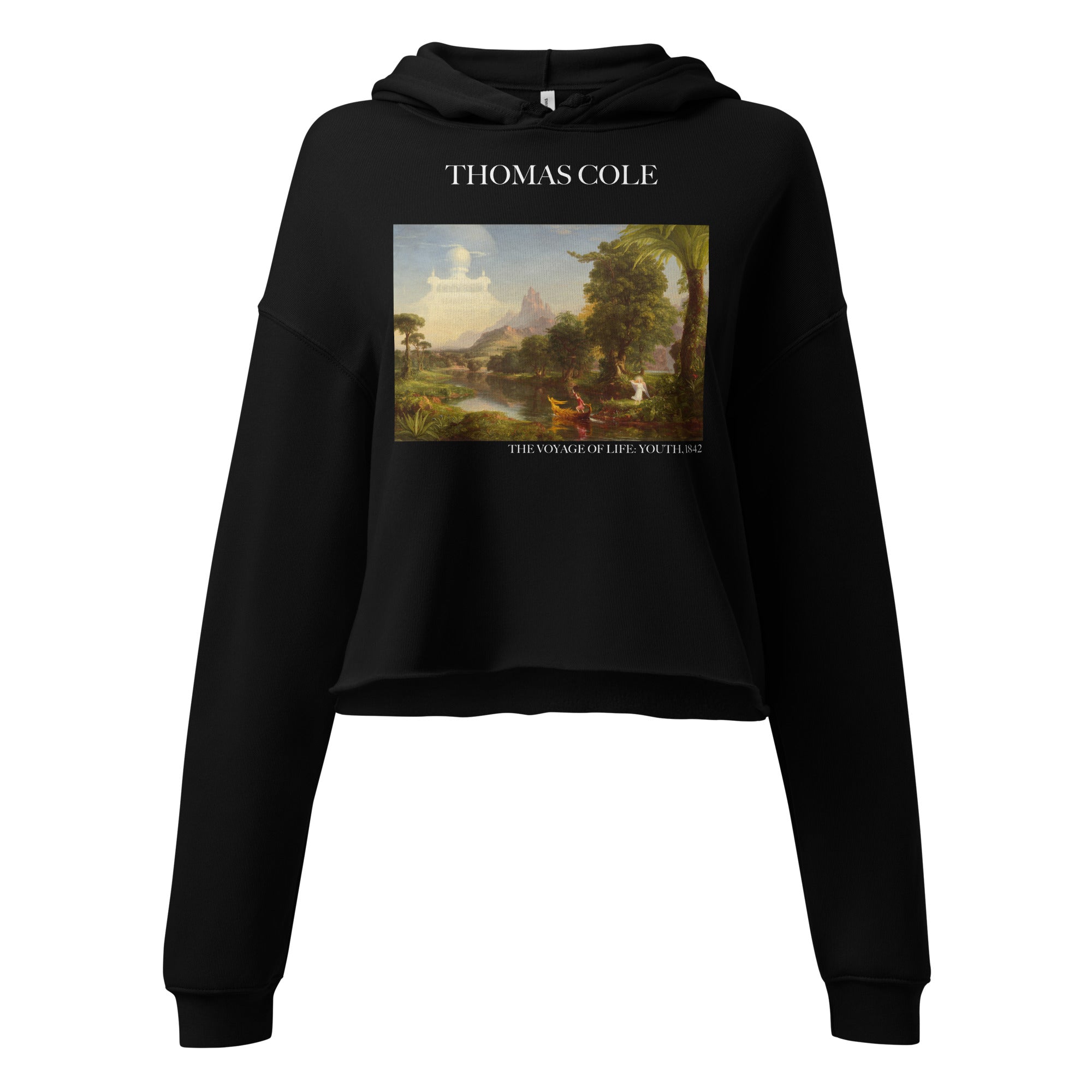 Thomas Cole 'The Voyage of Life: Youth' Famous Painting Cropped Hoodie | Premium Art Cropped Hoodie