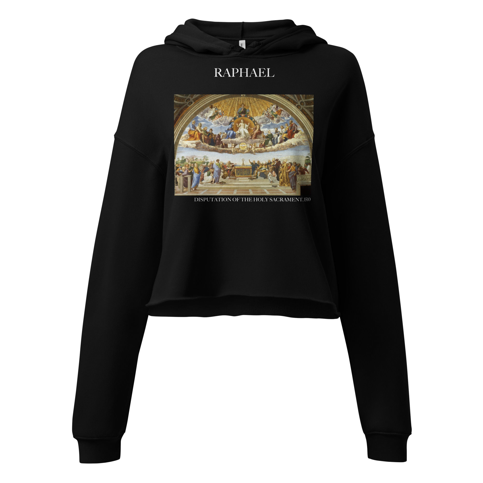 Raphael 'Disputation of the Holy Sacrament' Famous Painting Cropped Hoodie | Premium Art Cropped Hoodie