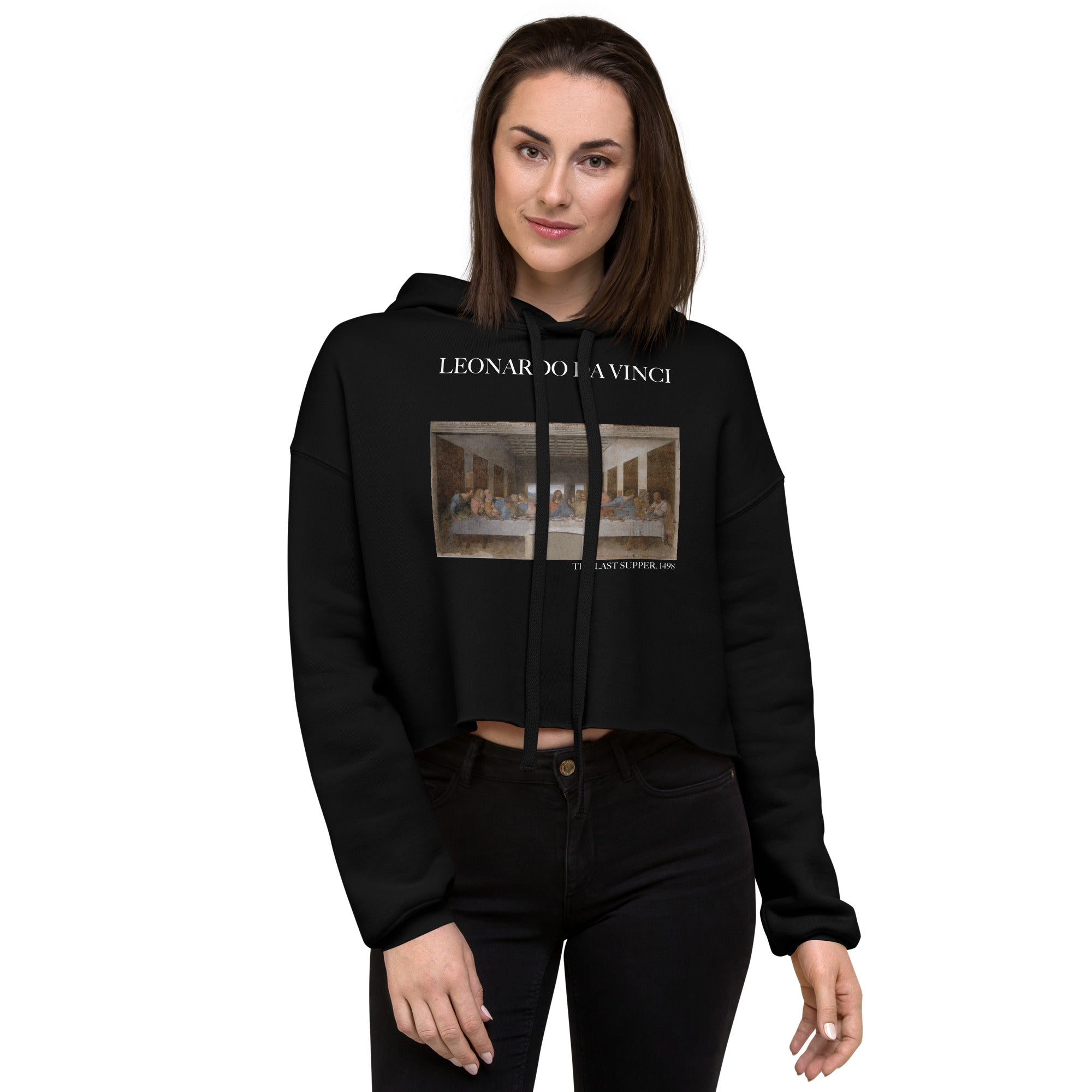 Kurzer Hoodie „Das letzte Abendmahl“ von Leonardo da Vinci, berühmtes Gemälde | Kurzer Hoodie mit Premium-Kunstmotiv