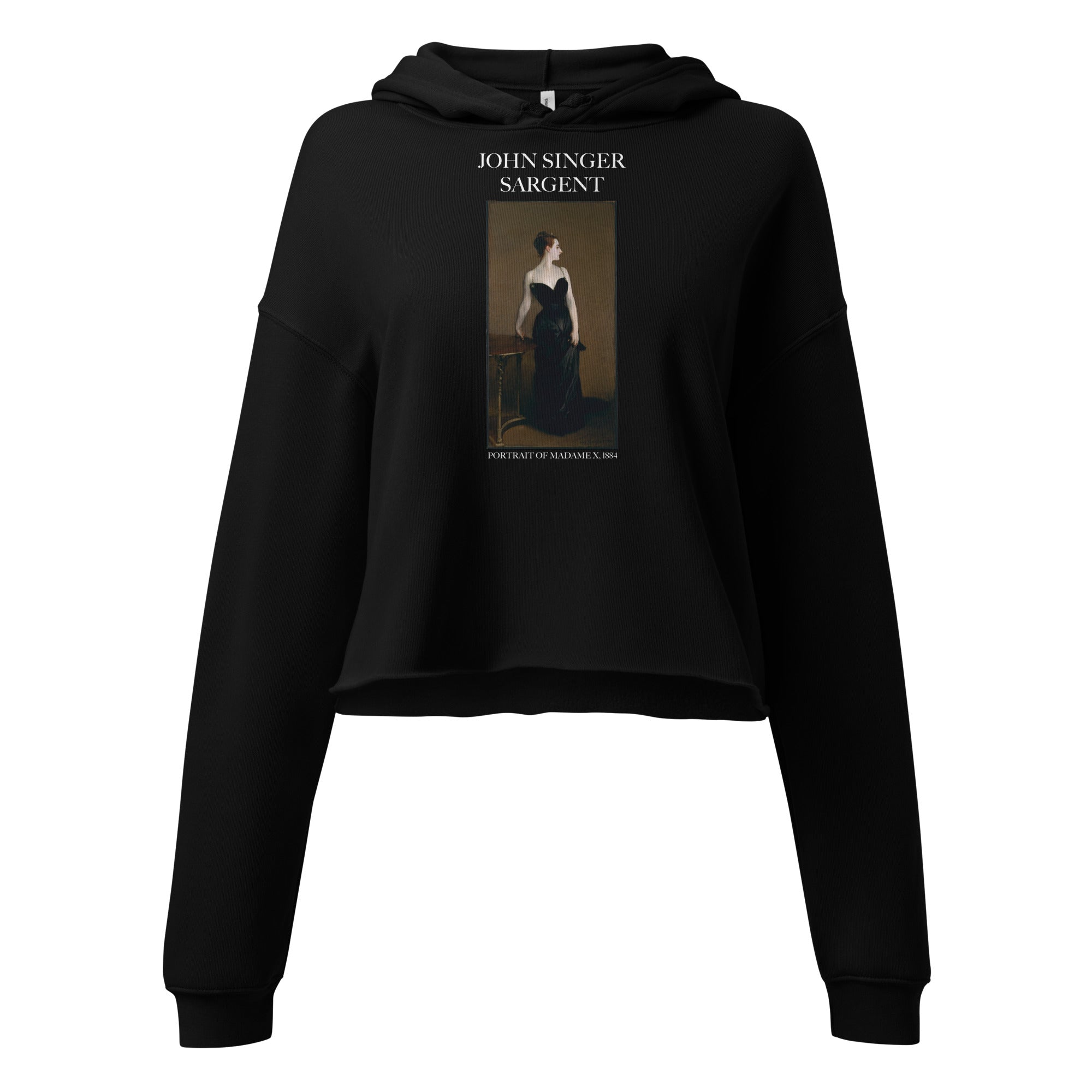 John Singer Sargent 'Portrait of Madame X' Famous Painting Cropped Hoodie | Premium Art Cropped Hoodie