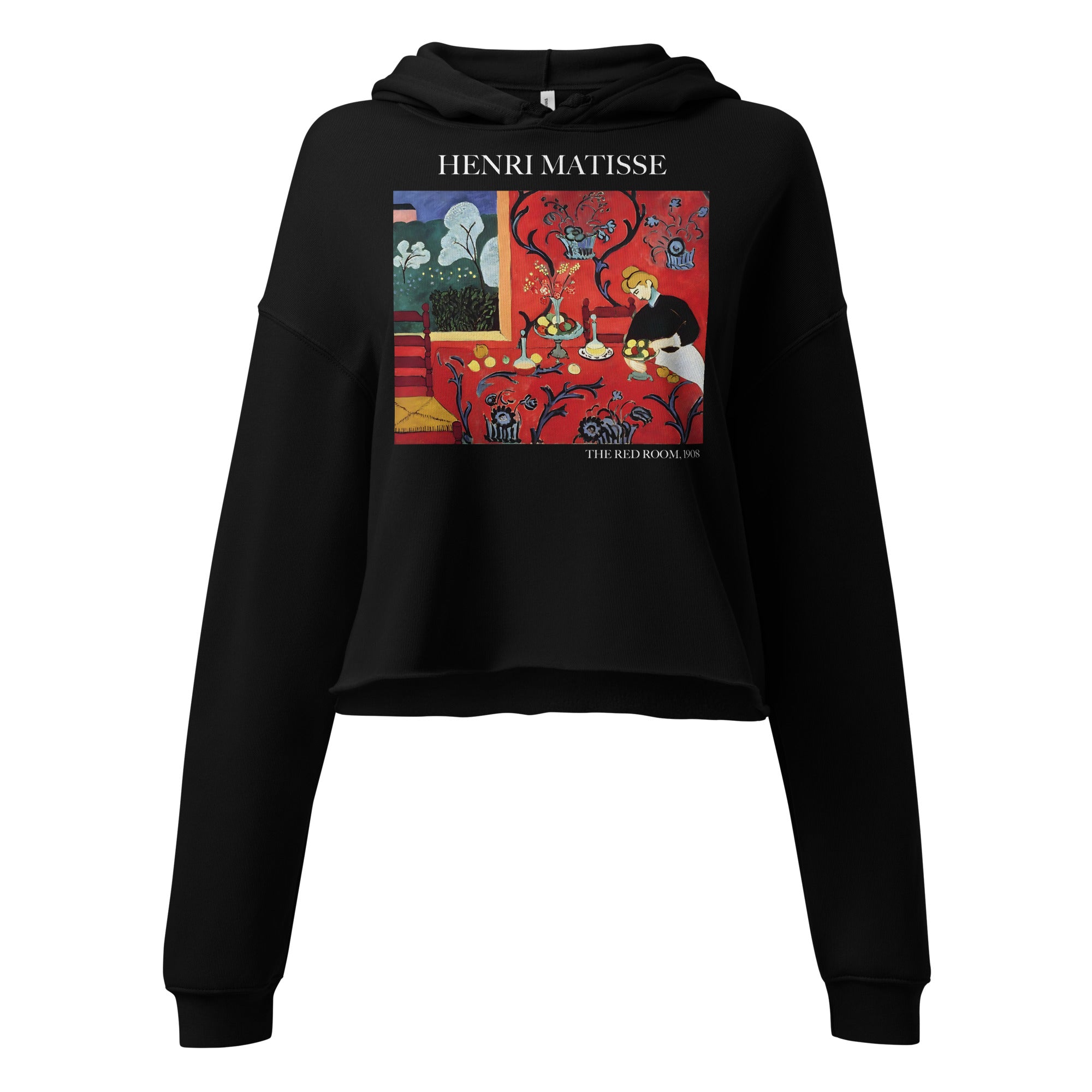 Henri Matisse 'The Red Room' Famous Painting Cropped Hoodie | Premium Art Cropped Hoodie