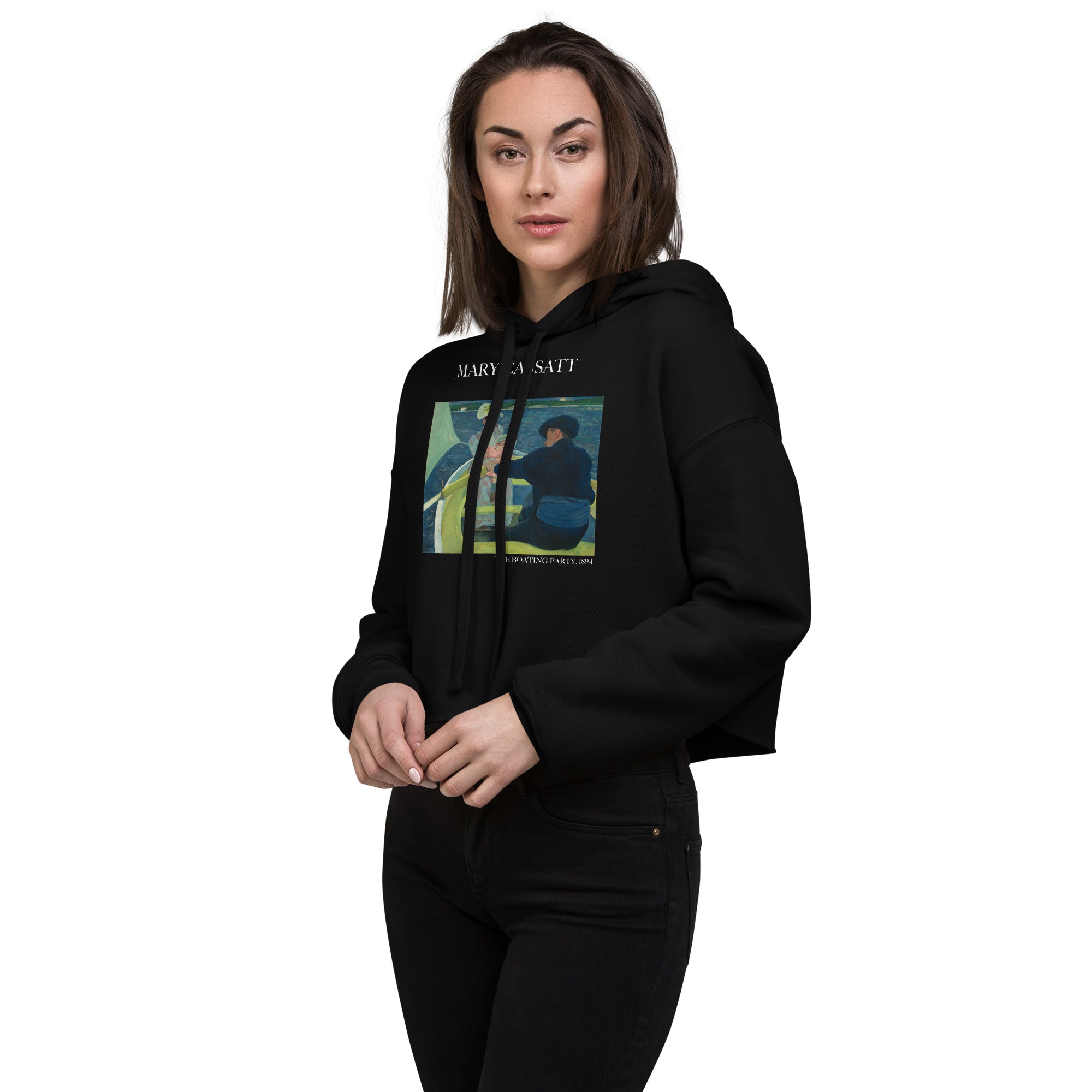 Kurzer Hoodie mit berühmtem Gemälde „The Boating Party“ von Mary Cassatt | Kurzer Hoodie mit Premium-Kunstmotiv