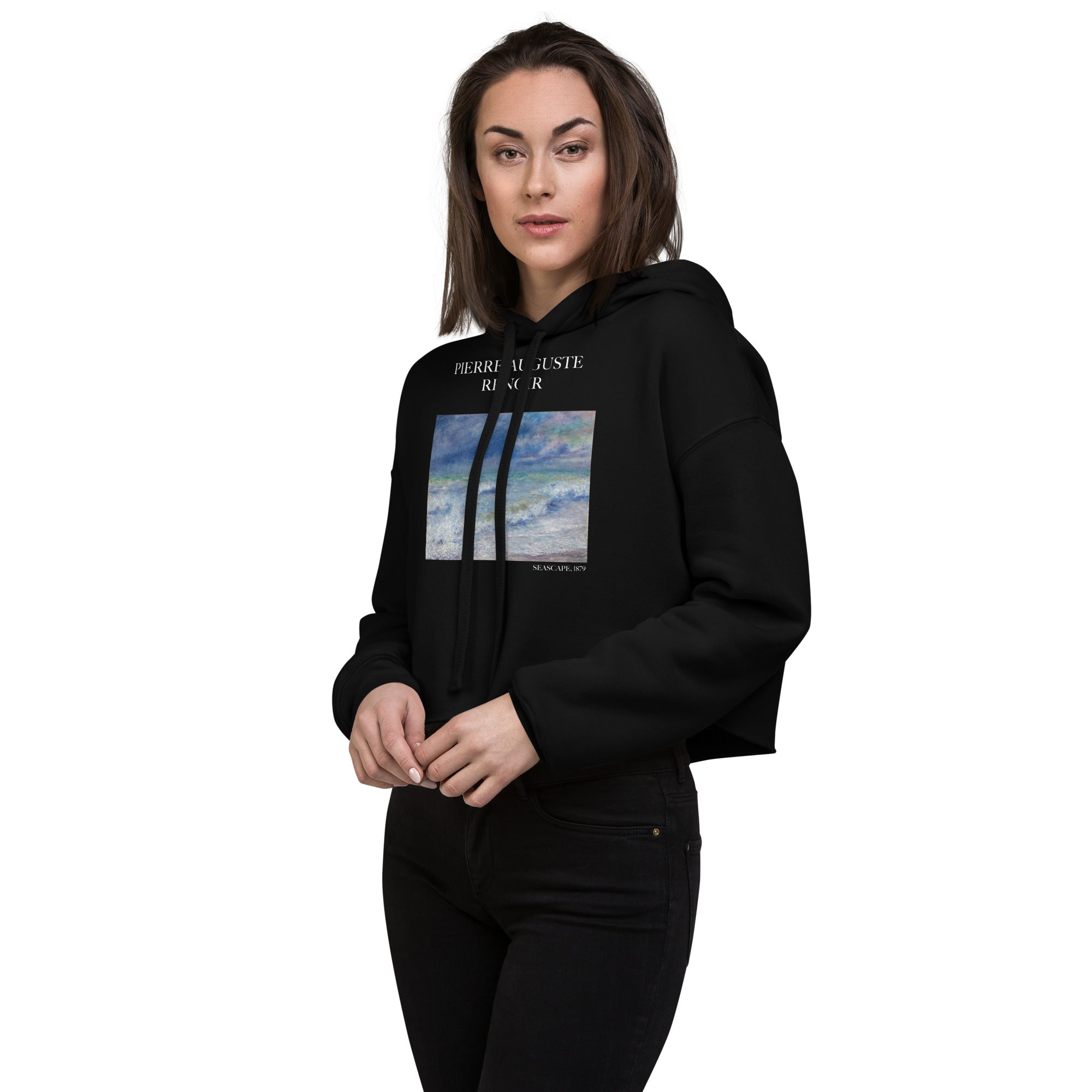 Kurzer Hoodie „Meereslandschaft“ von Pierre-Auguste Renoir, berühmtes Gemälde | Kurzer Hoodie mit Premium-Kunstmotiv