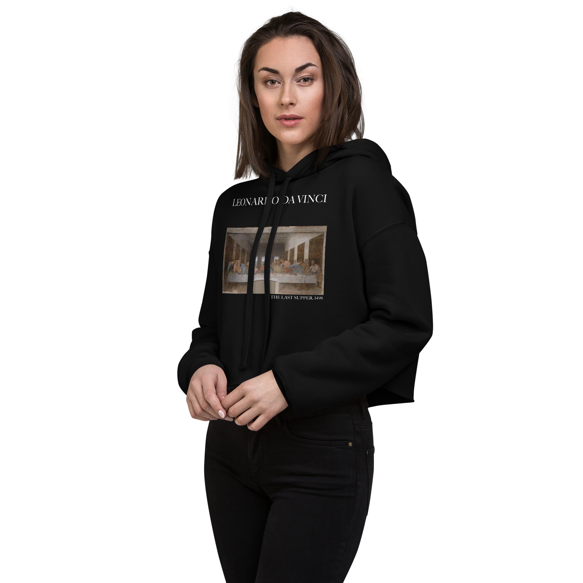 Leonardo da Vinci 'The Last Supper' Famous Painting Cropped Hoodie | Premium Art Cropped Hoodie