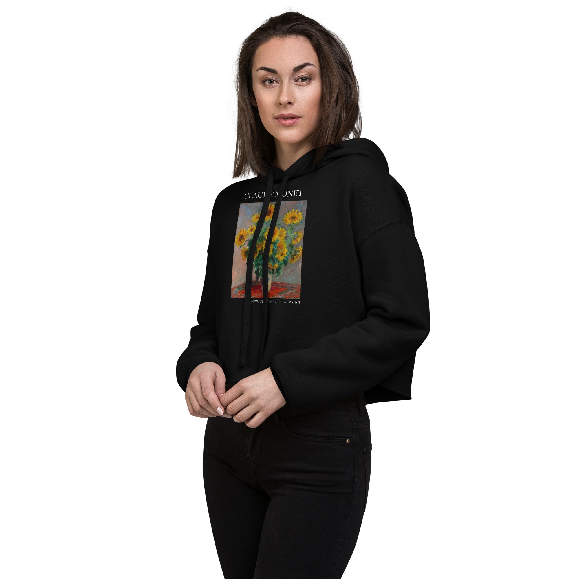 Claude Monet 'Sonnenblumenstrauß' Berühmtes Gemälde Kurzer Hoodie | Premium Art Kurzer Hoodie