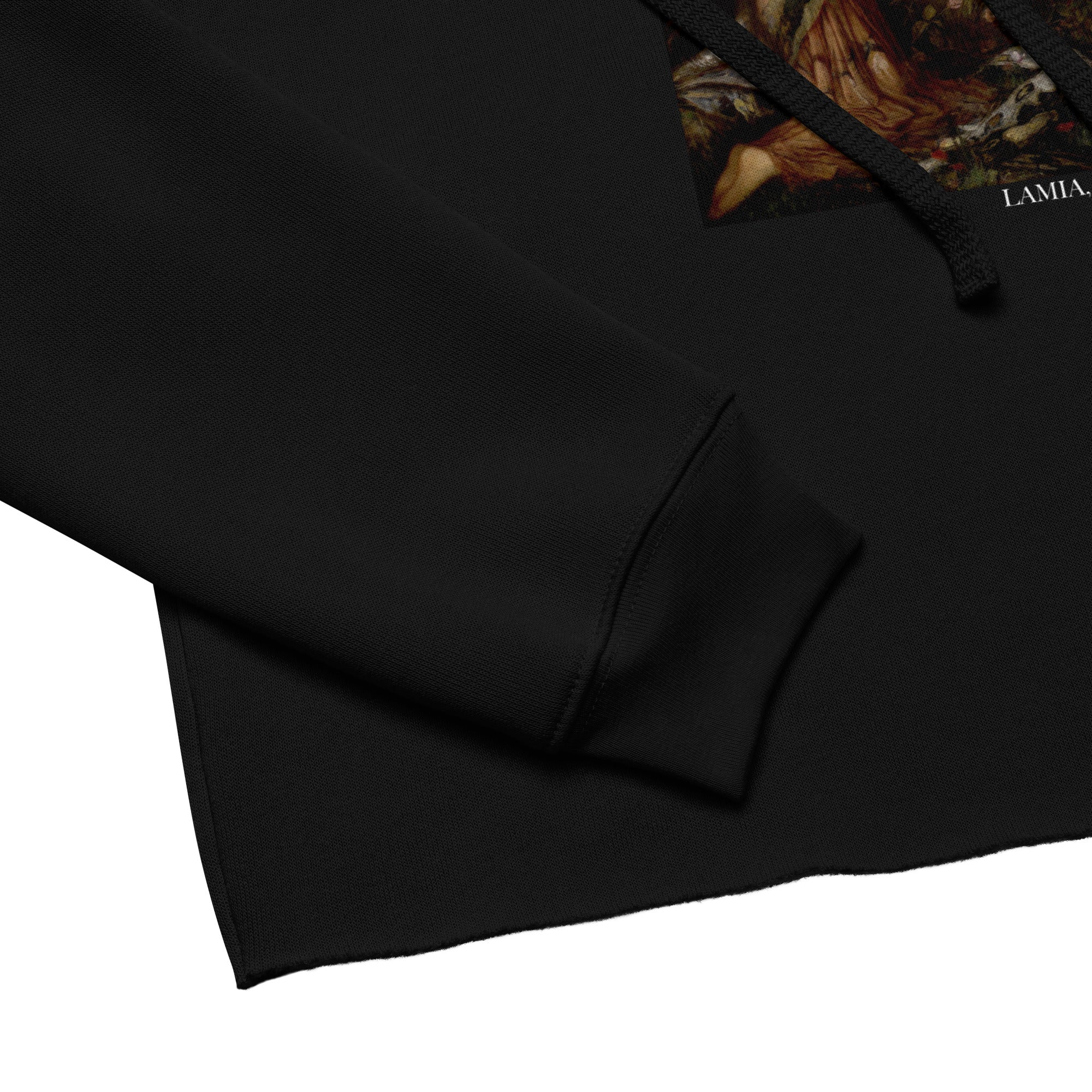 John William Waterhouse 'Lamia' Famous Painting Cropped Hoodie | Premium Art Cropped Hoodie