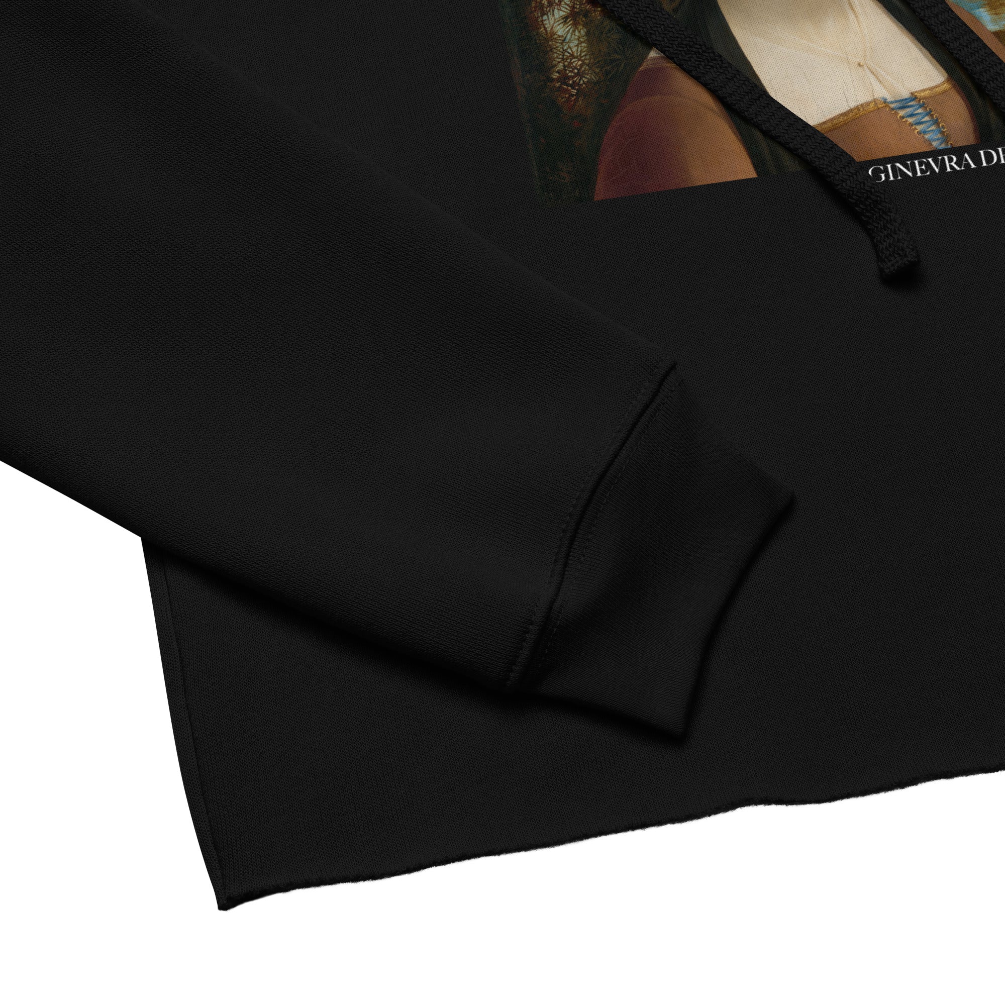 Leonardo da Vinci 'Ginevra de' Benci' Famous Painting Cropped Hoodie | Premium Art Cropped Hoodie