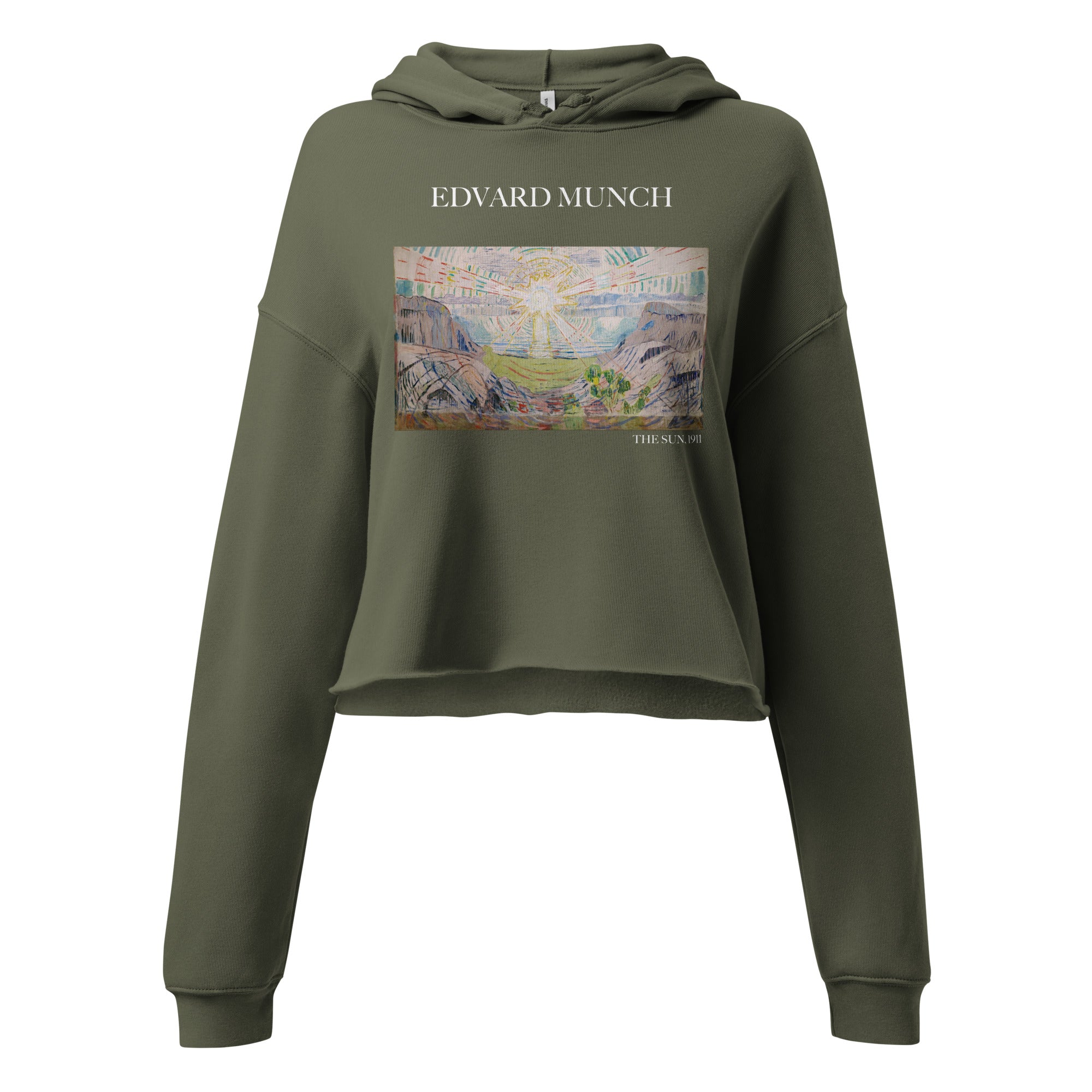 Edvard Munch 'The Sun' Famous Painting Cropped Hoodie | Premium Art Cropped Hoodie