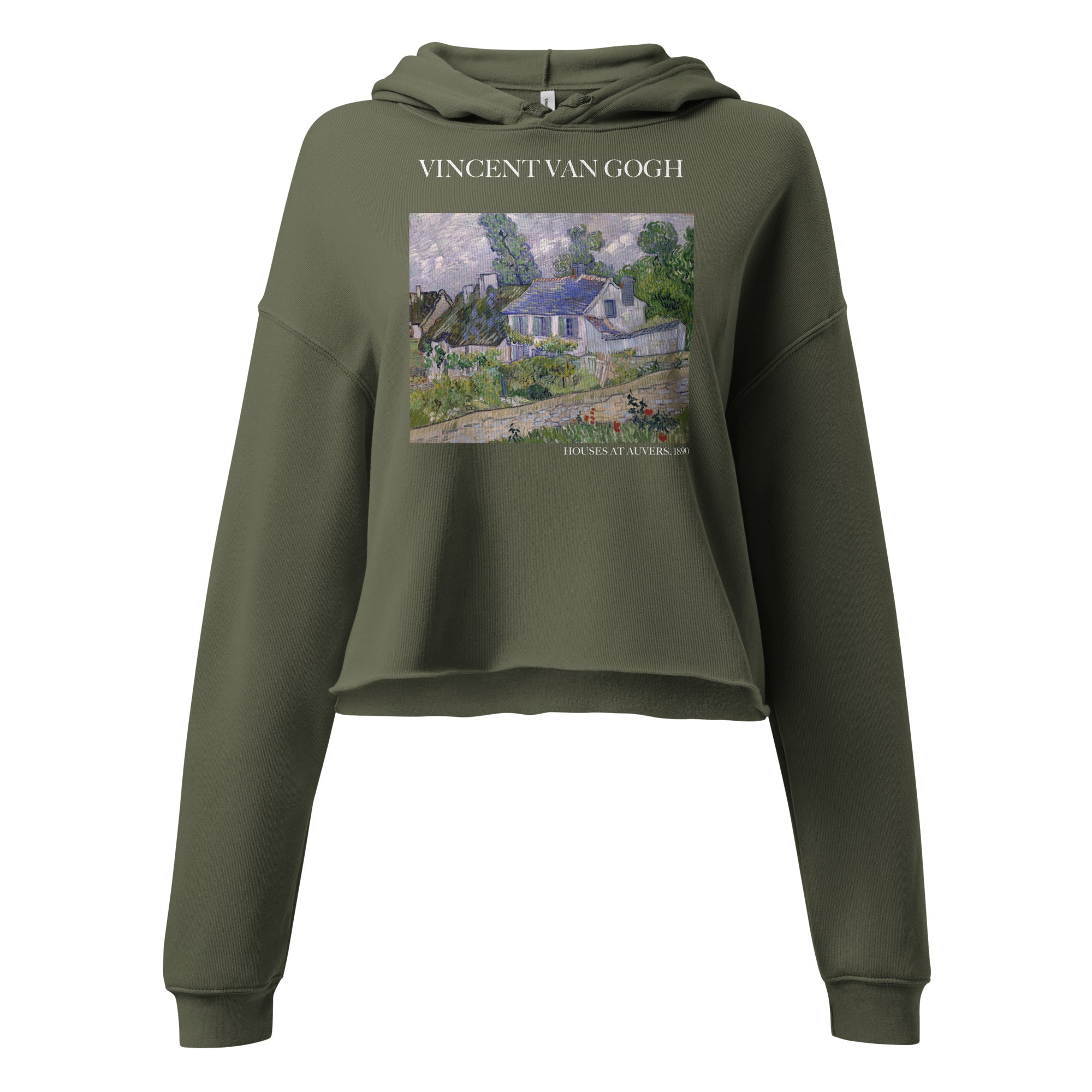 Kurzer Hoodie „Häuser bei Auvers“ von Vincent van Gogh, berühmtes Gemälde | Kurzer Hoodie mit Premium-Kunstmotiv