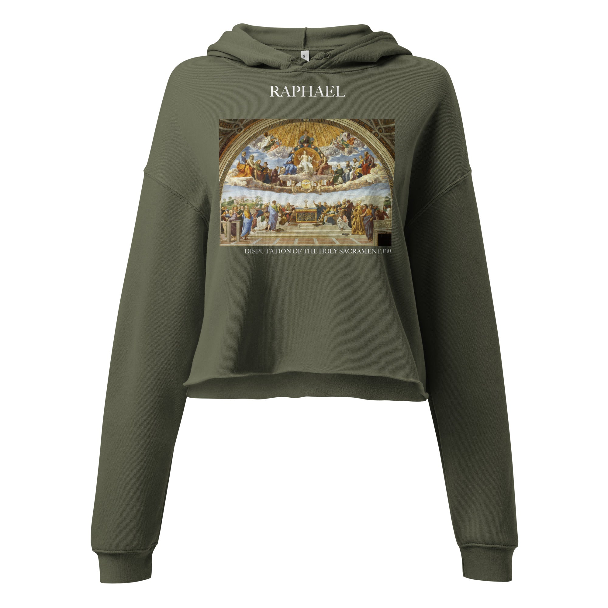 Raphael 'Disputation of the Holy Sacrament' Famous Painting Cropped Hoodie | Premium Art Cropped Hoodie