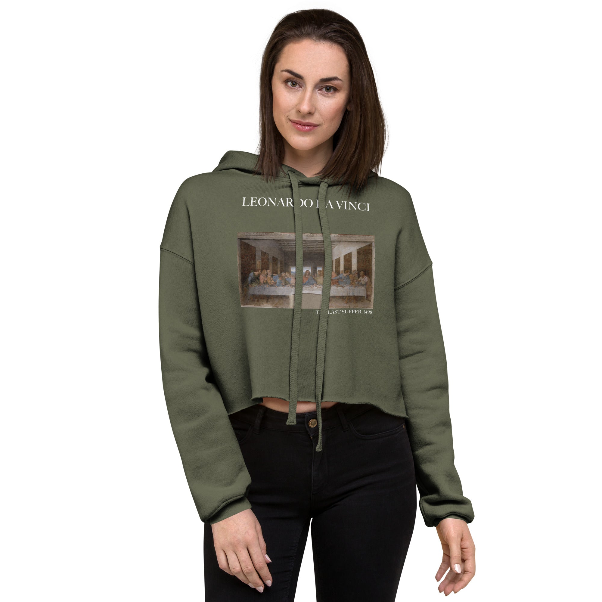 Leonardo da Vinci 'The Last Supper' Famous Painting Cropped Hoodie | Premium Art Cropped Hoodie