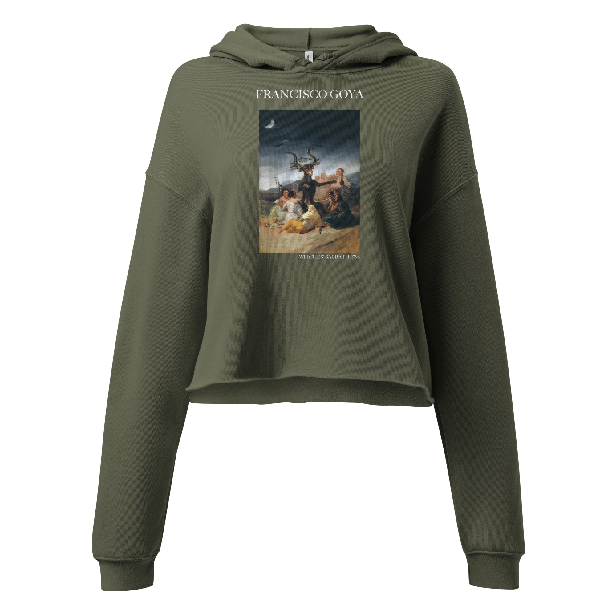 Francisco Goya 'Witches' Sabbath' Famous Painting Cropped Hoodie | Premium Art Cropped Hoodie