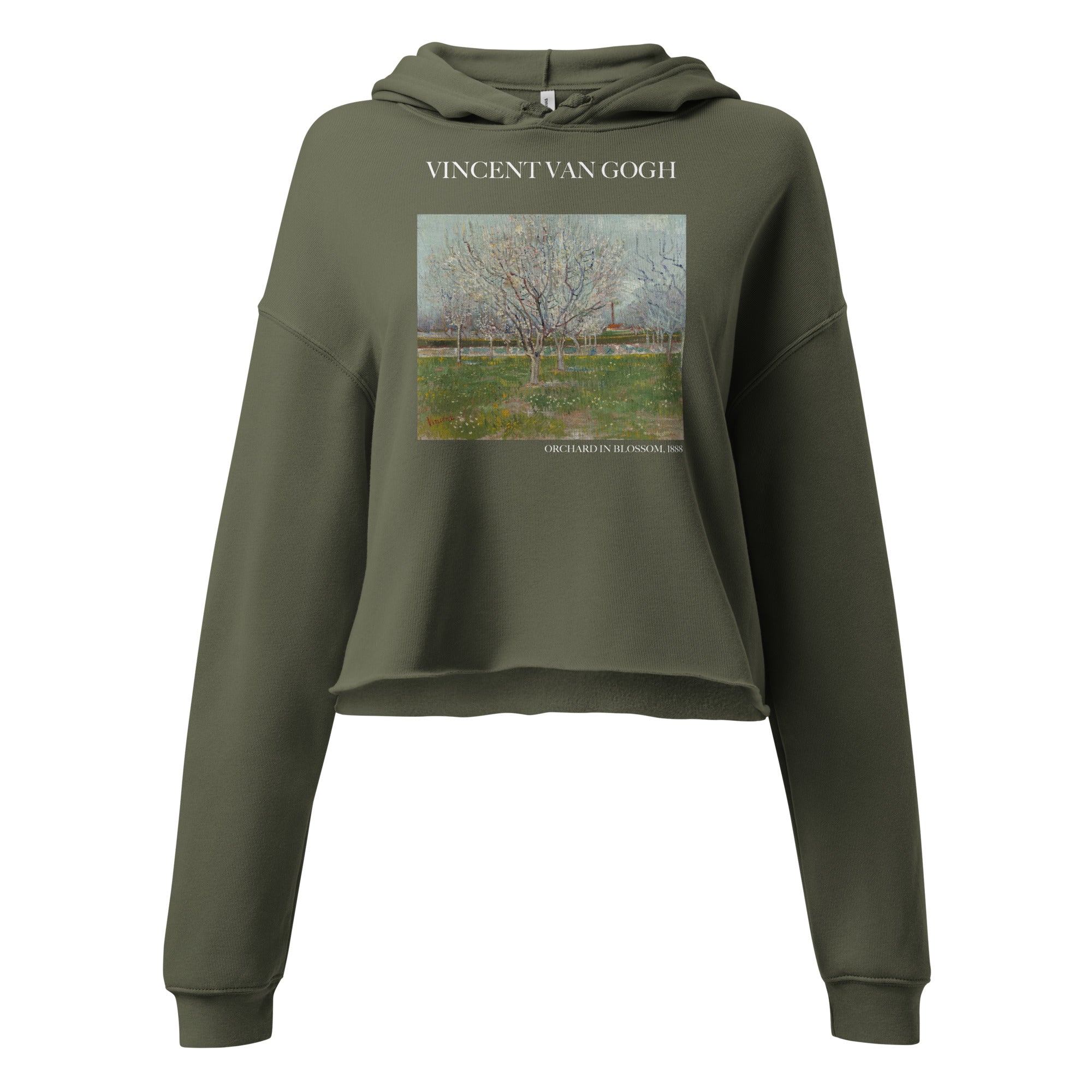 Vincent van Gogh 'Orchard in Blossom' Famous Painting Cropped Hoodie | Premium Art Cropped Hoodie