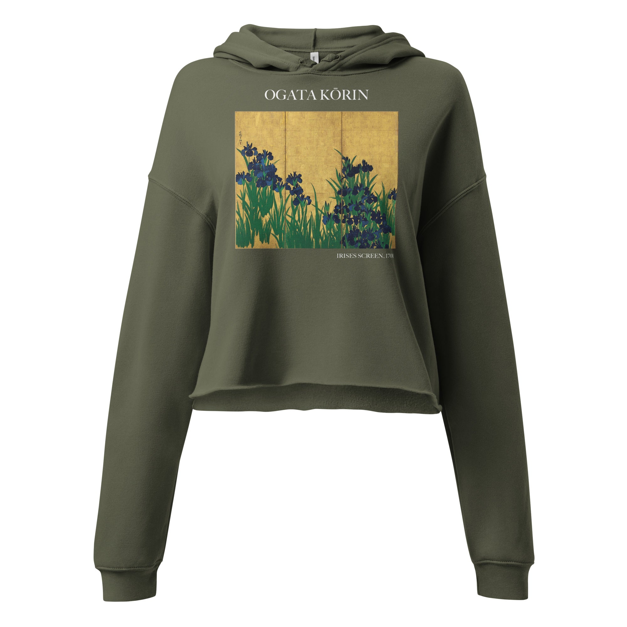 Kurzer Hoodie mit berühmtem Gemälde „Flaming June“ von Frederic Leighton | Kurzer Hoodie mit Premium-Kunstmotiv